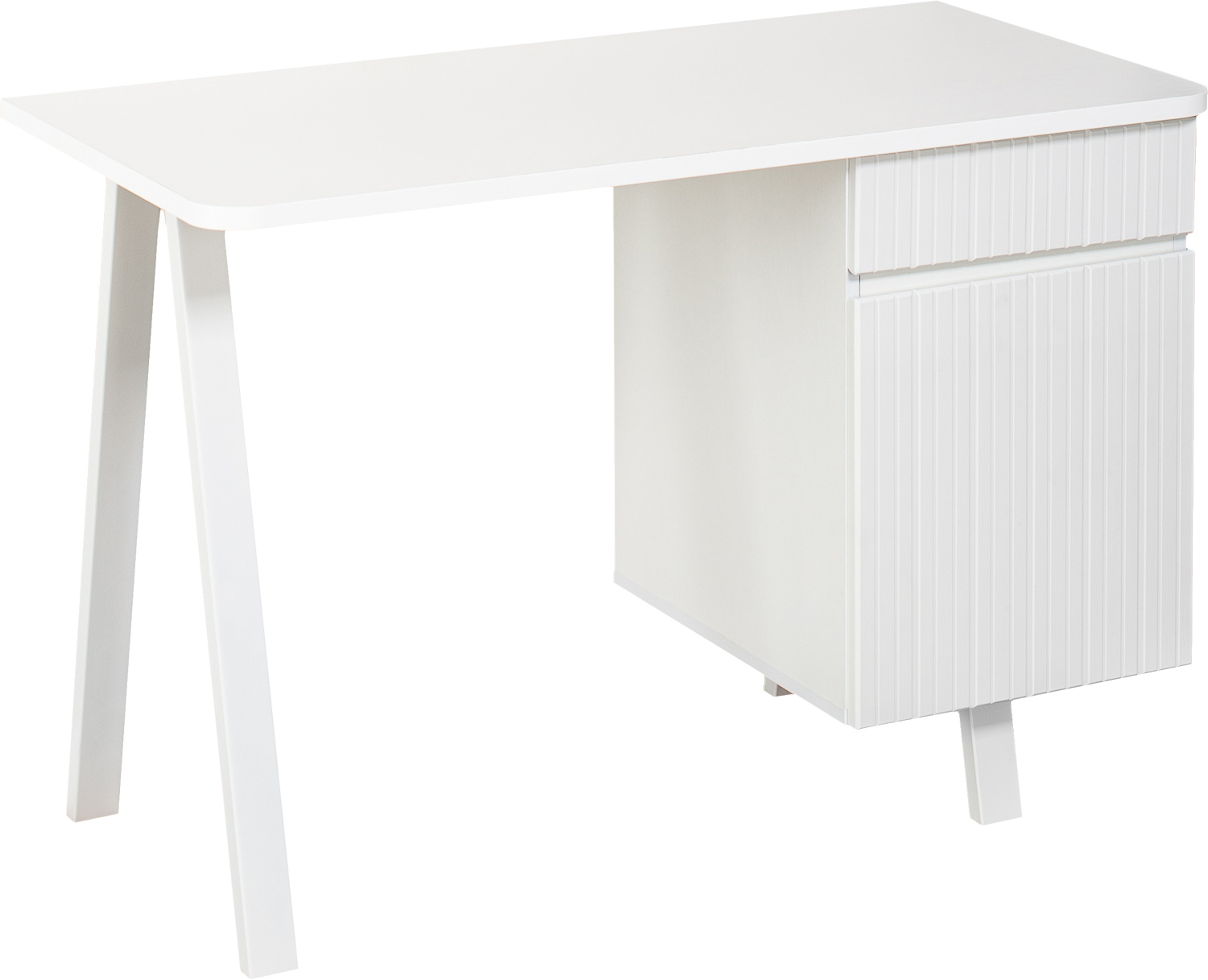 Изображение товара Компьютерный стол Домотека Томас 110x75x55 см из ЛДСП белый стильный офисный стол