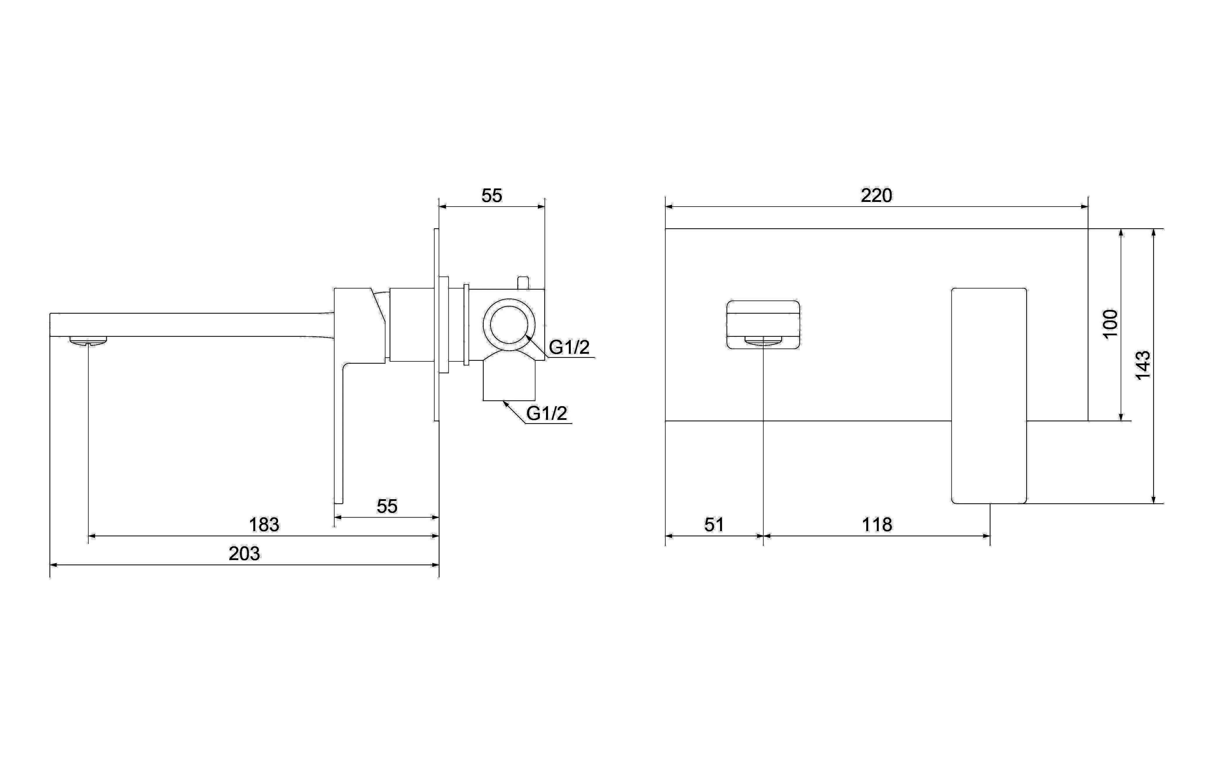 Смеситель для раковины Damixa Elm 215260300LM, скрытый монтаж, однорычажный, цвет черный матовый - 8