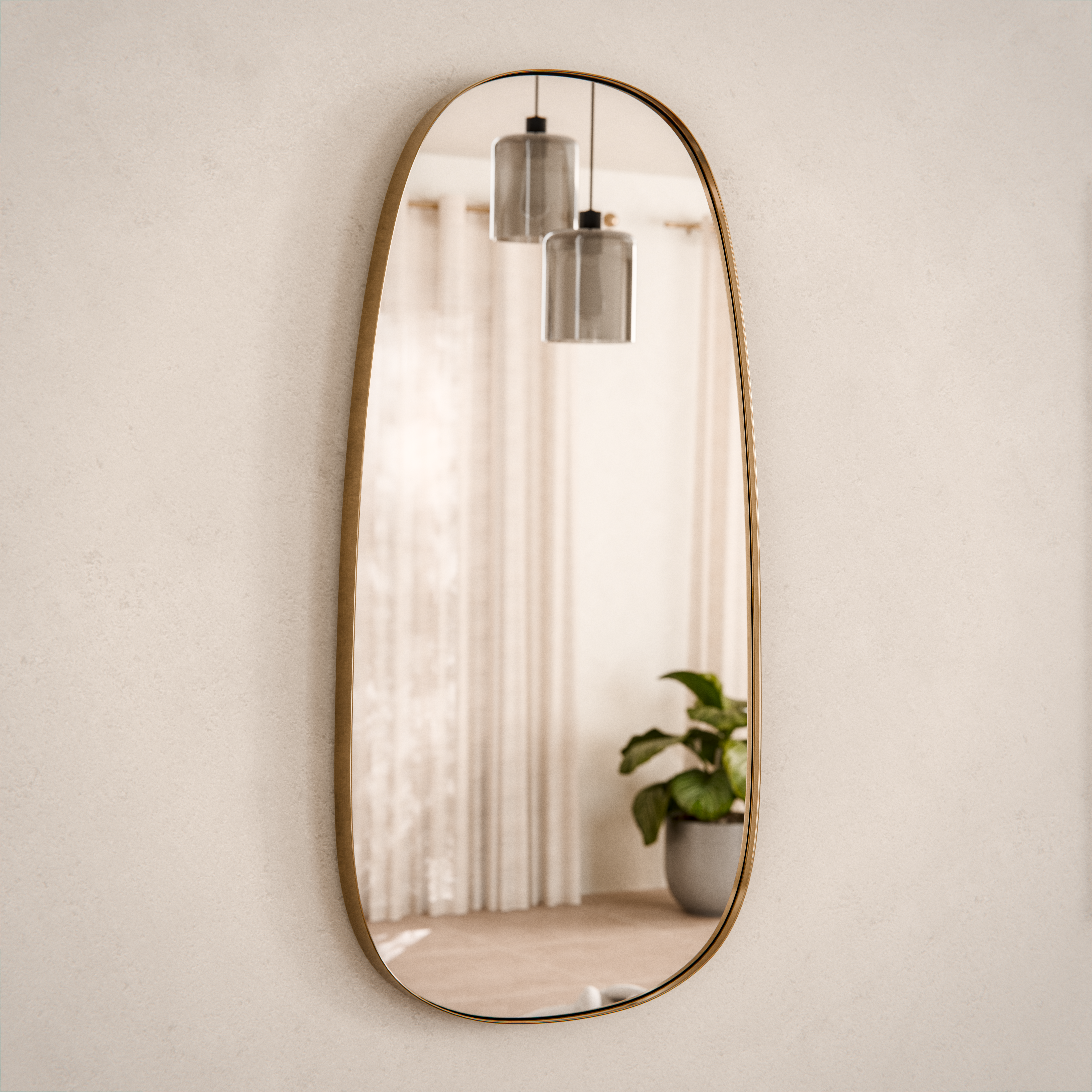 Зеркало декоративное Inspire Glam Brass прямоугольное 40x78 см