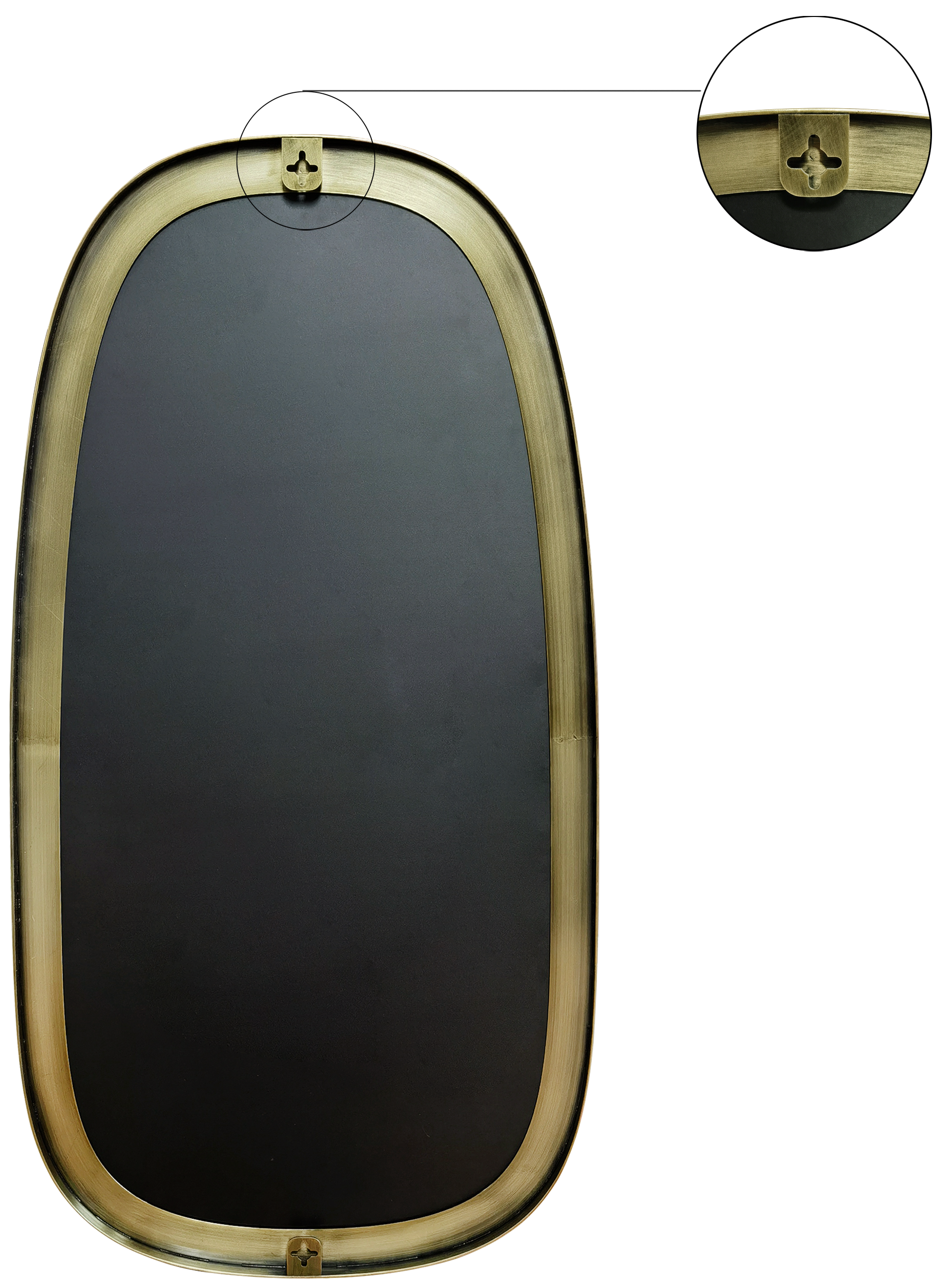 Зеркало декоративное Inspire Glam Brass прямоугольное 40x78 см - 1