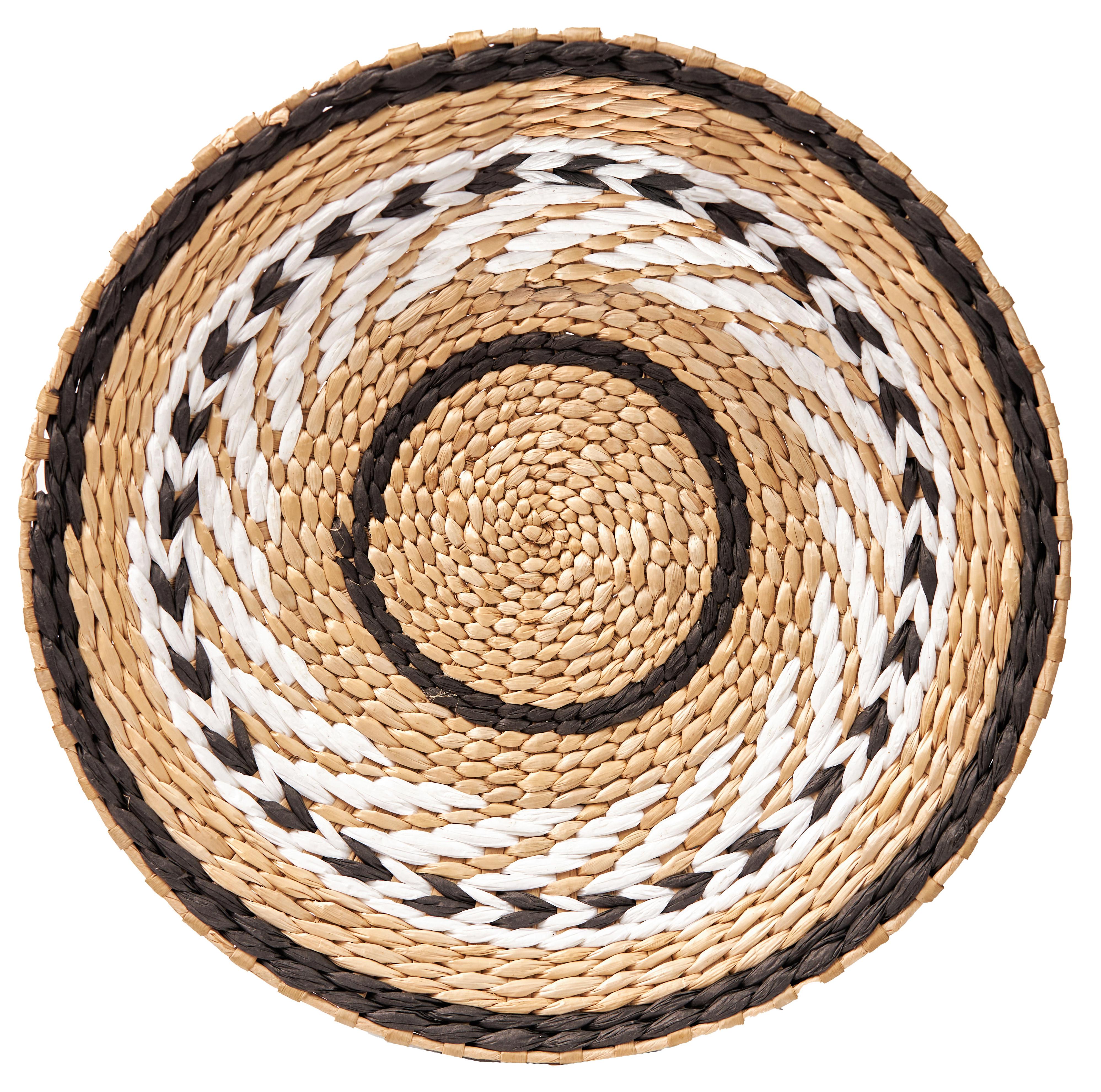 Изображение товара Декор настенный 9421-5 40 см черно-белый — стильный джутовый акцент