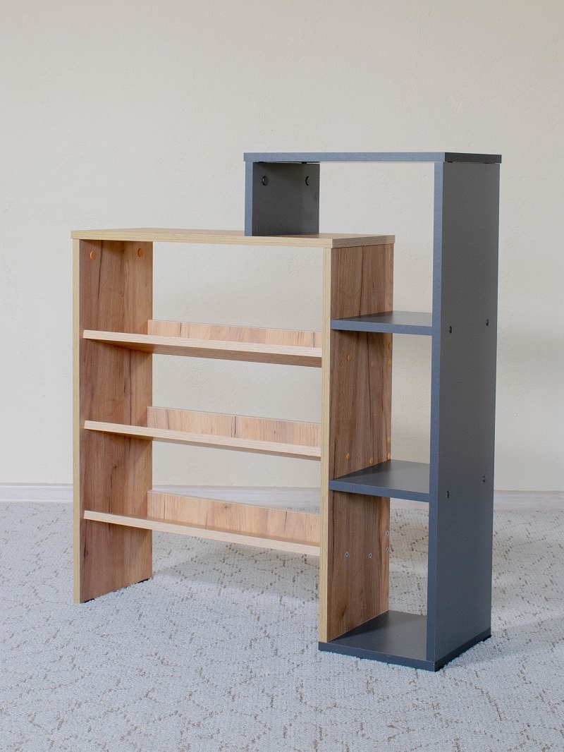 Изображение товара Полка для обуви Импэксп 85x90x25 см из ЛДСП цвета дуб крафт золотой