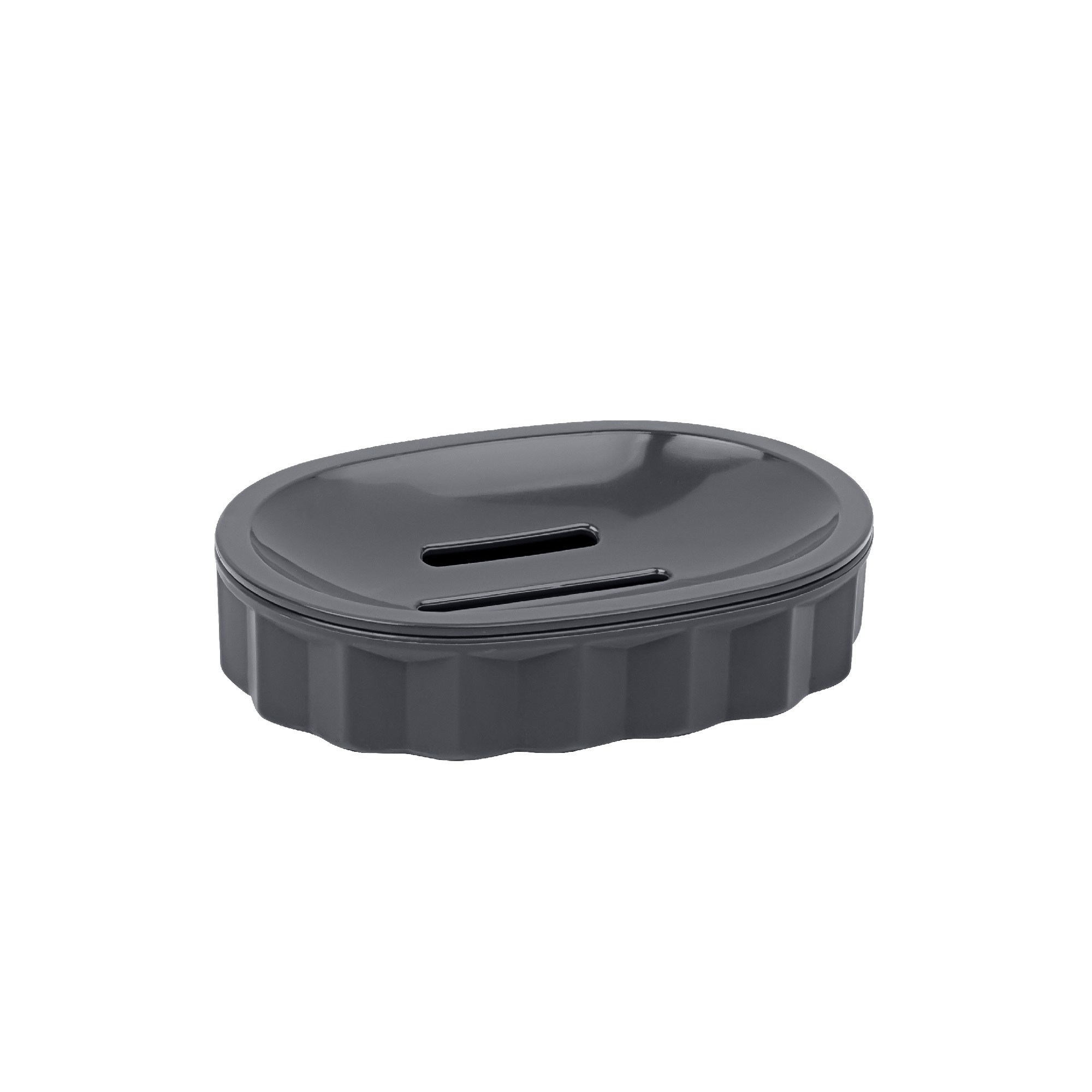 Изображение товара Мыльница Fixsen Diamond Gray FX-463-4 пластиковая овал серая