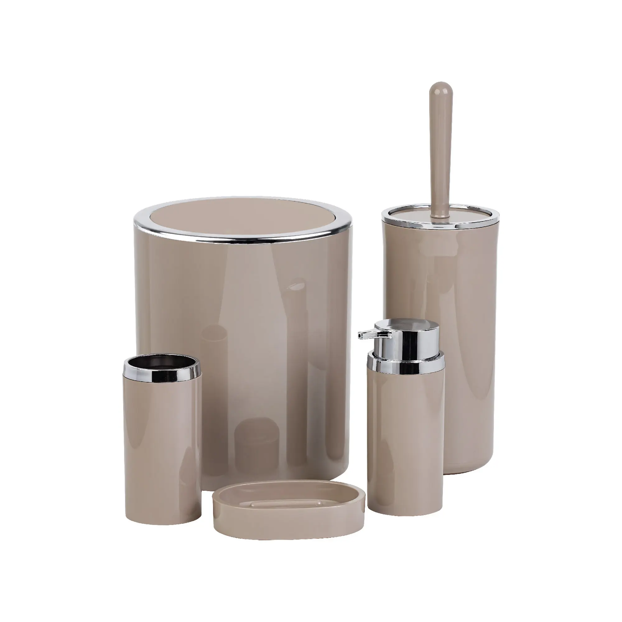 Контейнер для мусора Fixsen Round Beige FX-452-6 5 л пластик цвет бежевый - 2