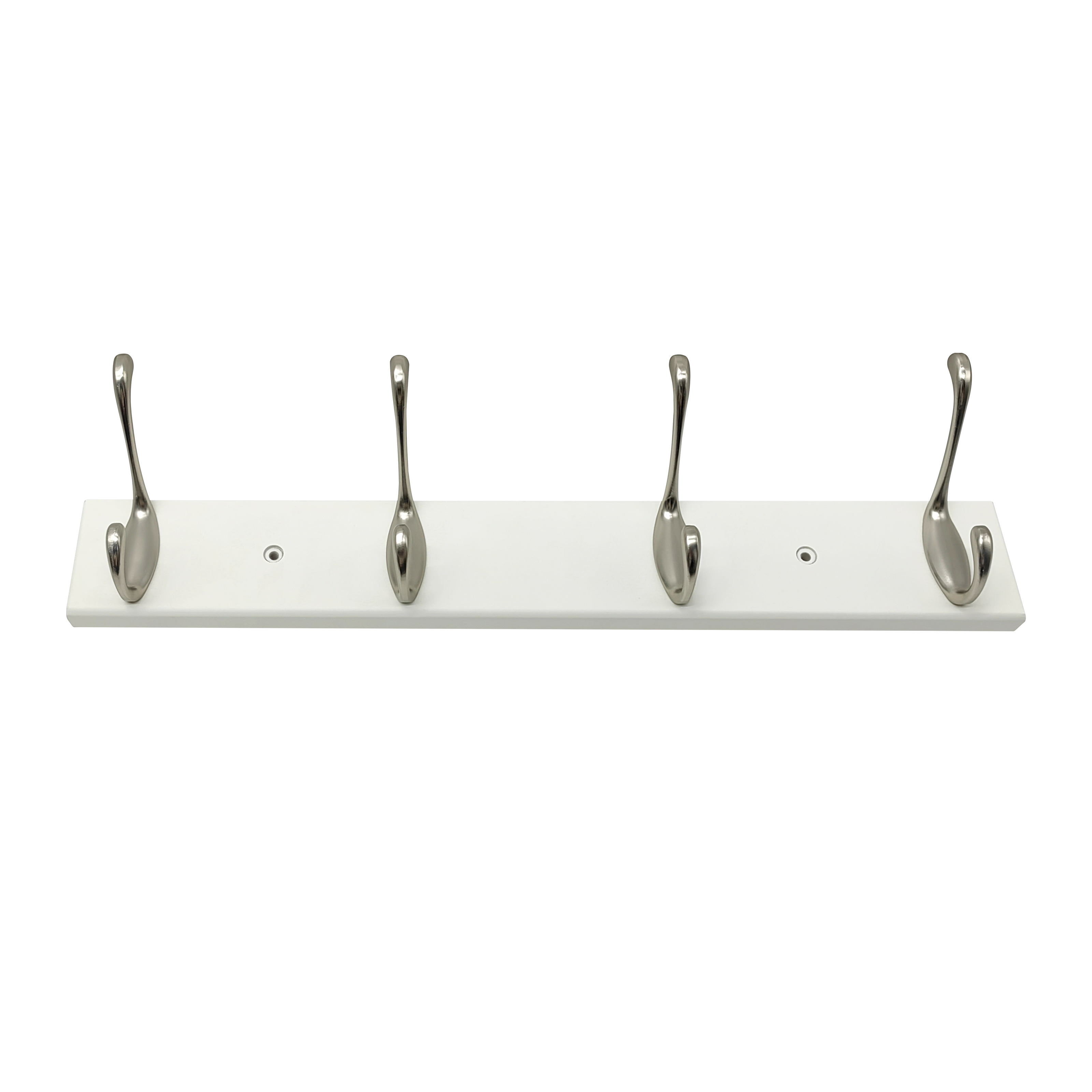 Вешалка настенная Enzo 4 крючка 42x9.5 см цвет бело-серебристый