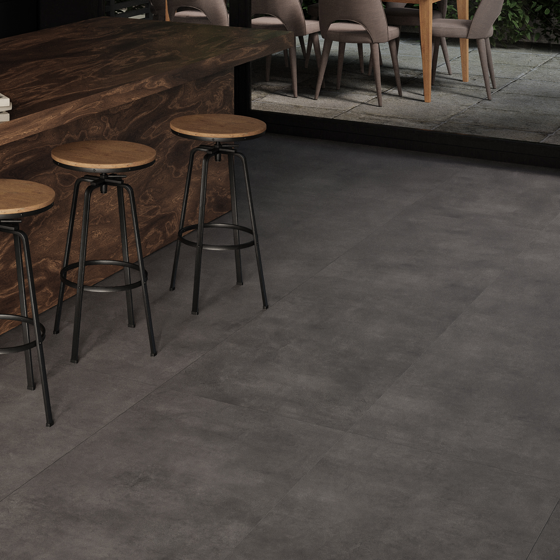 Изображение товара Глазурованный керамогранит Ceramente Stellare Cement Pro Grey 60x120 см 1.44 м² матовый цвет темно-серый