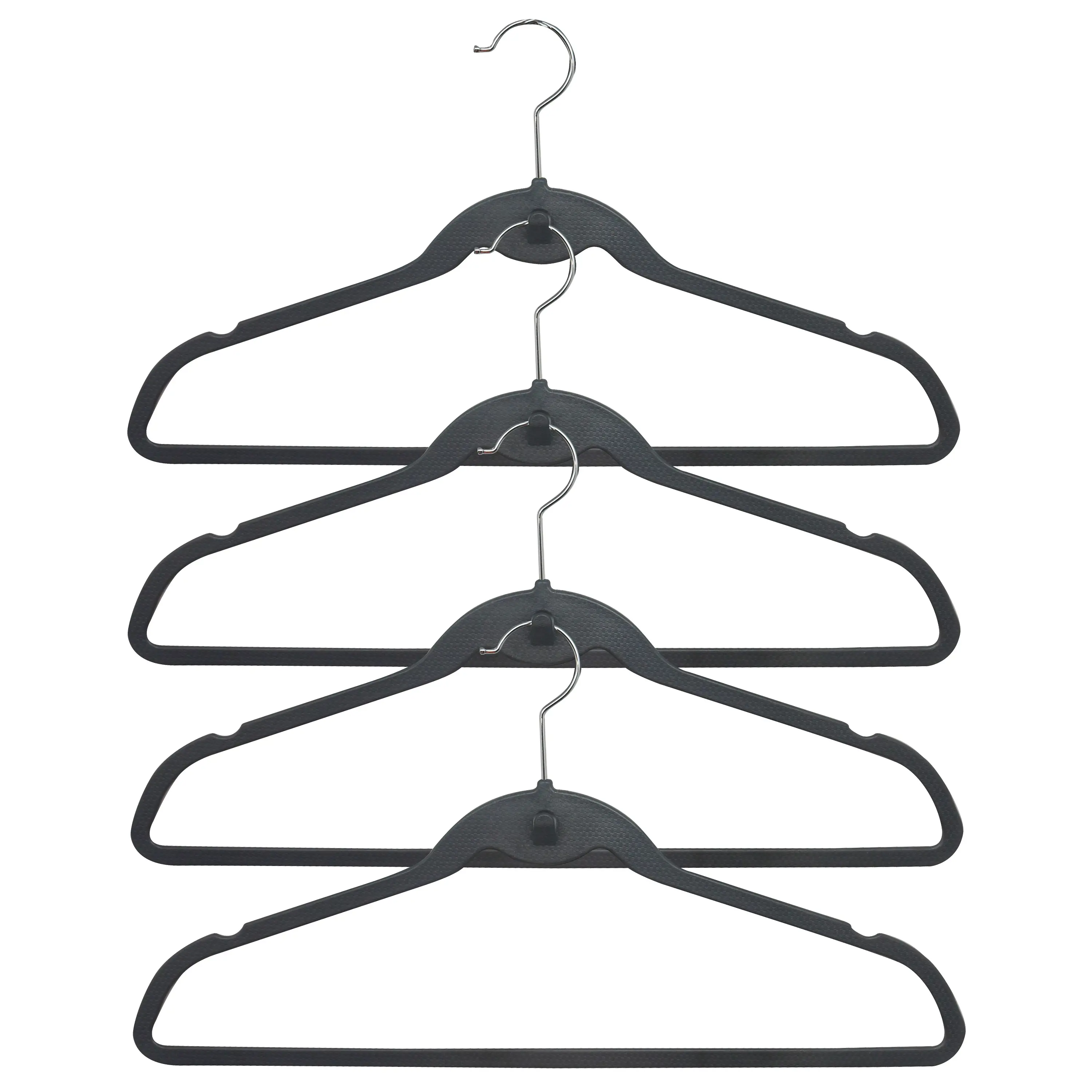 Плечики Spaceo 45 см пластик цвет чёрный 4 шт