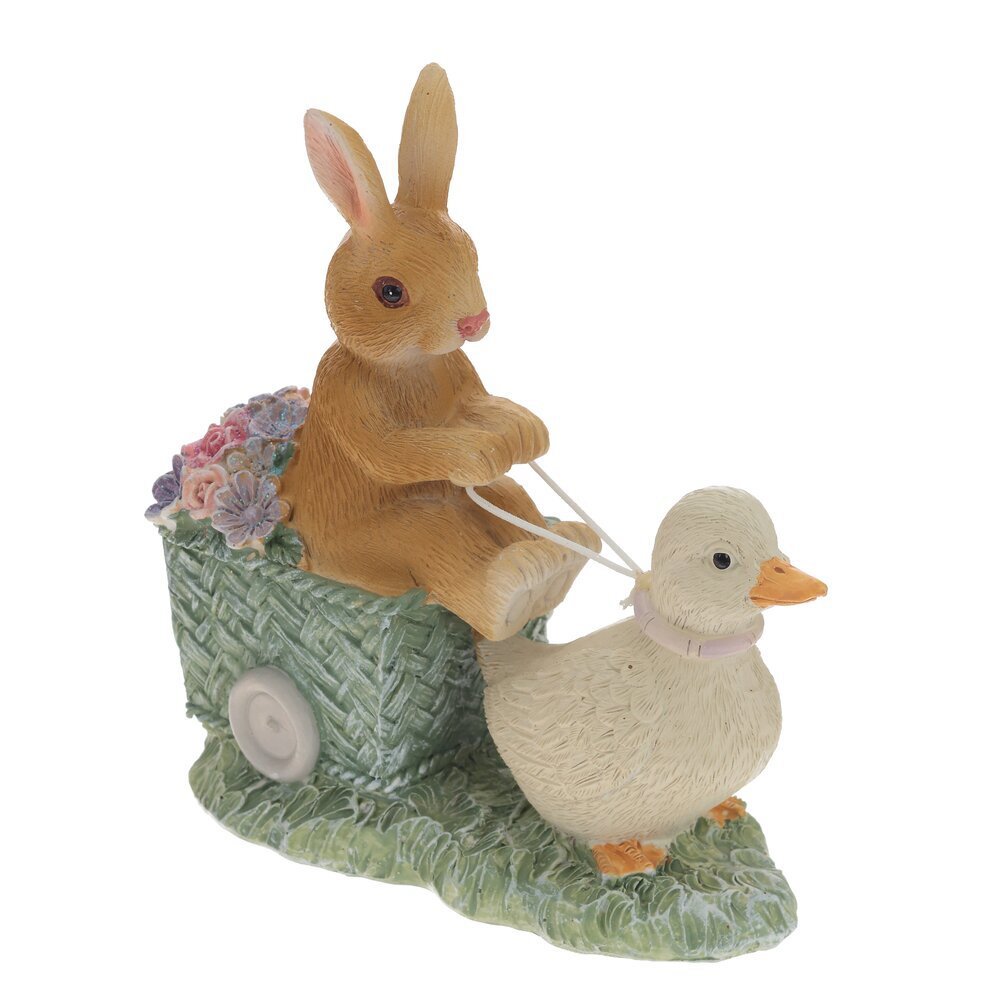 Изображение товара Фигурка декоративная Заяц с уткой. L14 W6 H13 см 797449