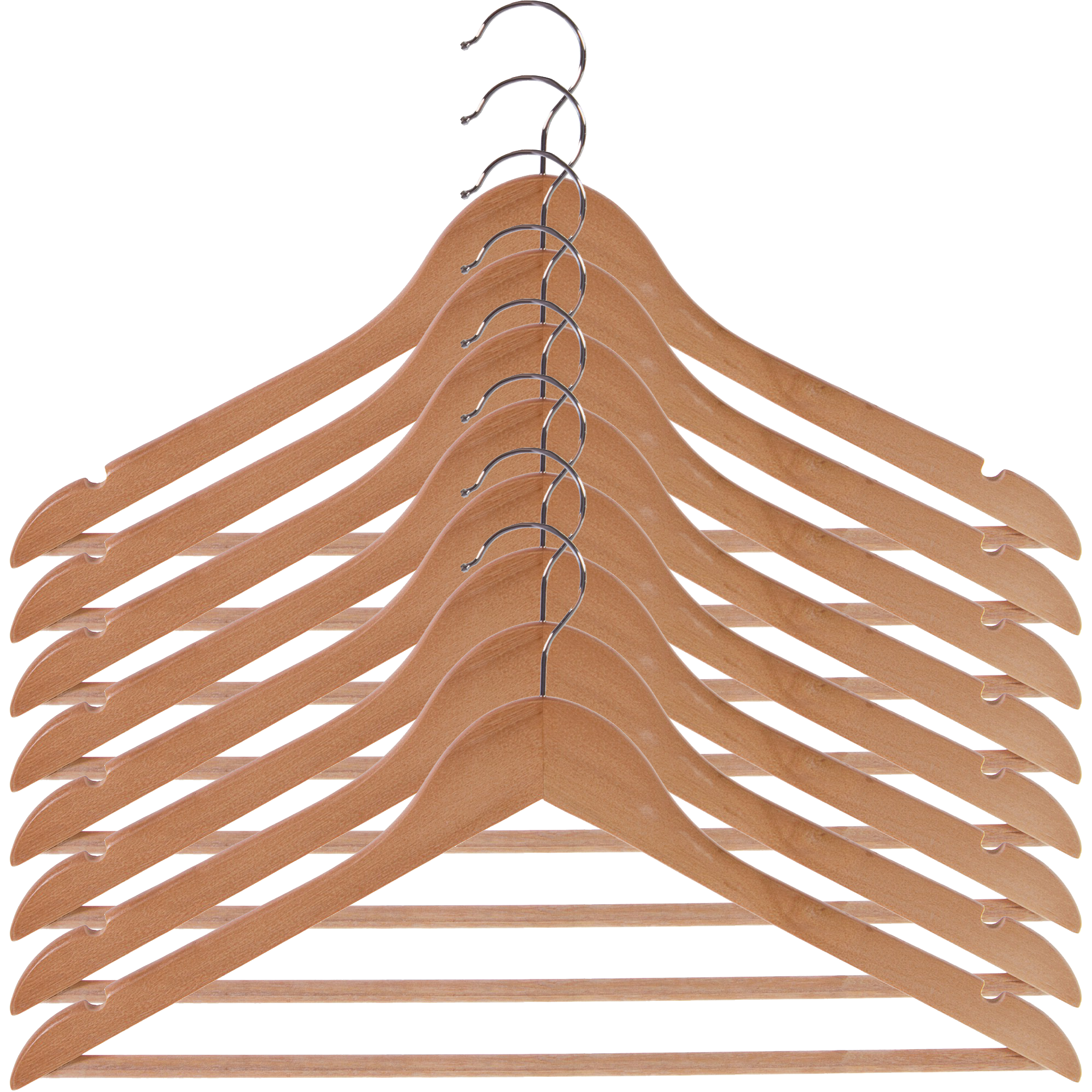 Плечики Spaceo 44.5 см дерево/сталь цвет натуральный 8 шт