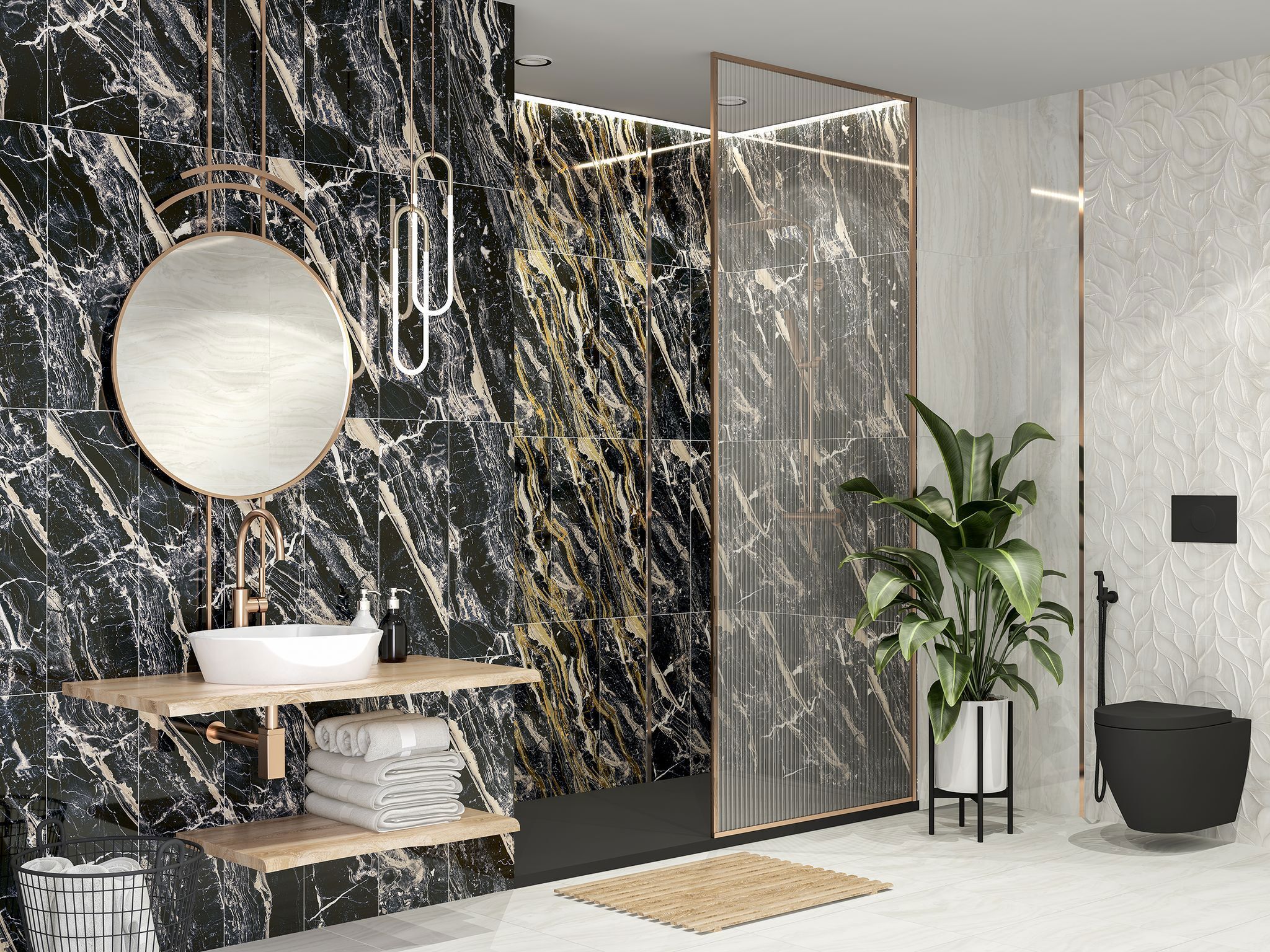 Изображение товара Настенная керамическая плитка Levante 24.2x70 см черная ELETTO CERAMICA