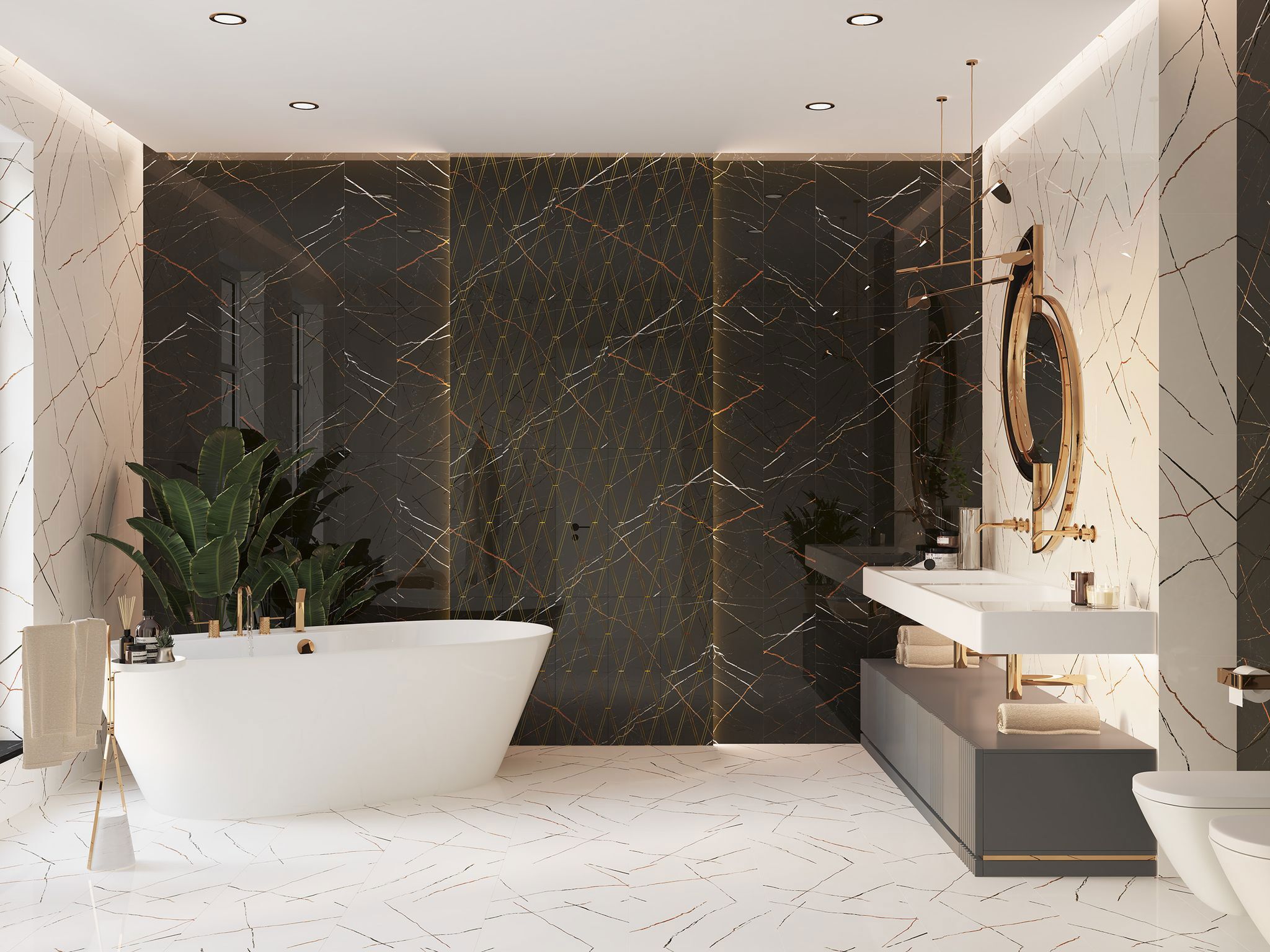 Изображение товара Настенная плитка Eletto ceramica Black&gold 508111201prm 24.2x70см цвет черный