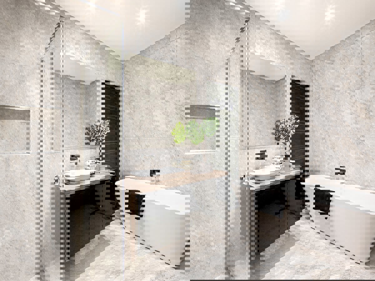 Изображение товара Керамогранит Idalgo home Silver/сильвер ID9090b090LLRekb 60x120см цвет белый, светло-серый