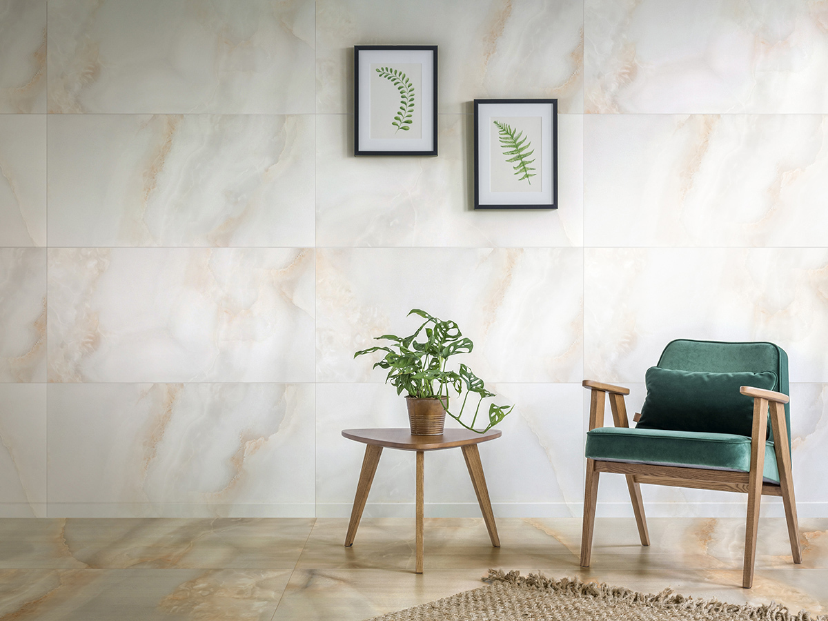 Изображение товара Керамогранит Idalgo home Onix/оникс ID9075b091LLRprm 60x120см цвет слоновая кость, светло-серый, бежевый