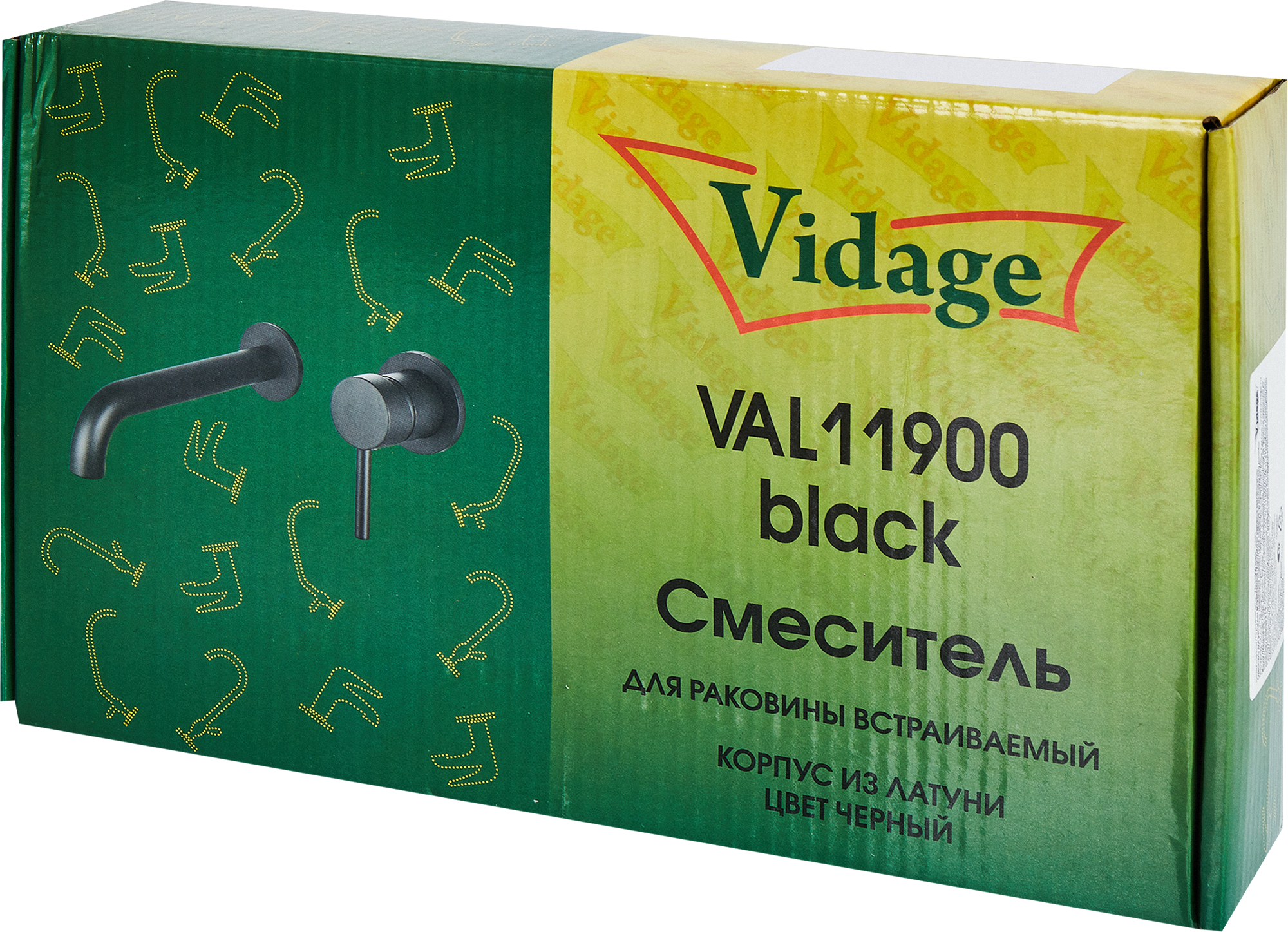 Смеситель для раковины Vidage VAL11900BL, скрытый монтаж, однорычажный, цвет черный матовый - 10