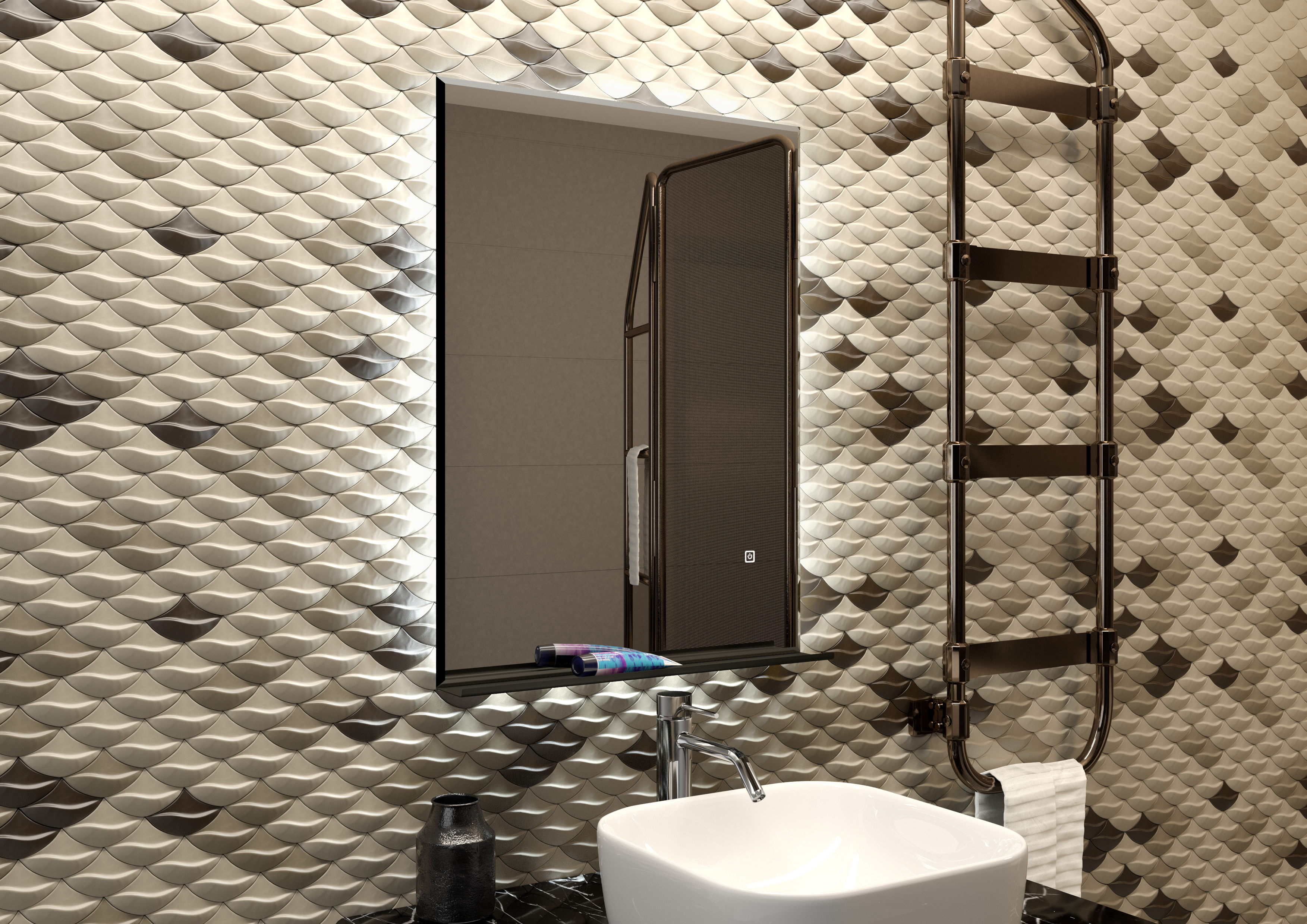 Изображение товара Зеркало для ванной Murano Black с подсветкой 60x80 см