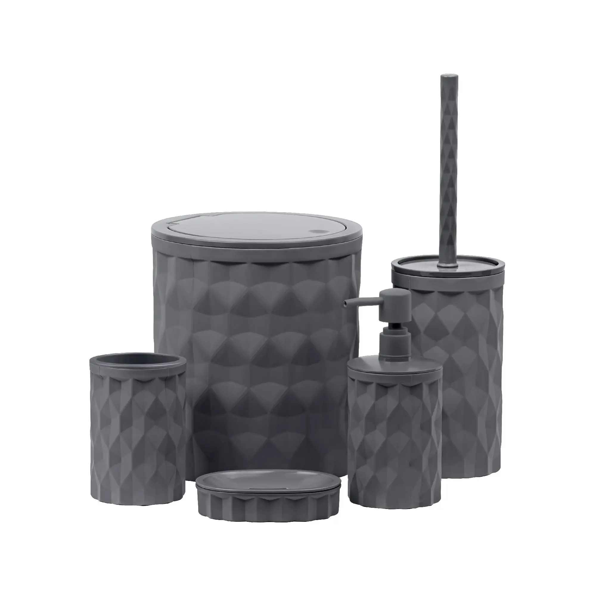 Контейнер для мусора Fixsen Diamond Gray FX-463-6 5 л пластик цвет серый - 1