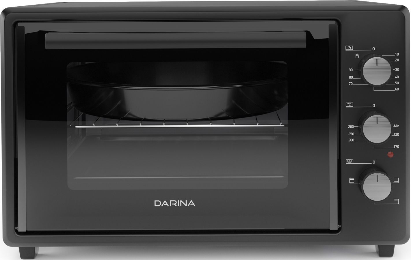 Изображение товара Электропечь DARINA 1942644 1400 Вт черная компактная с таймером и 3 режимами