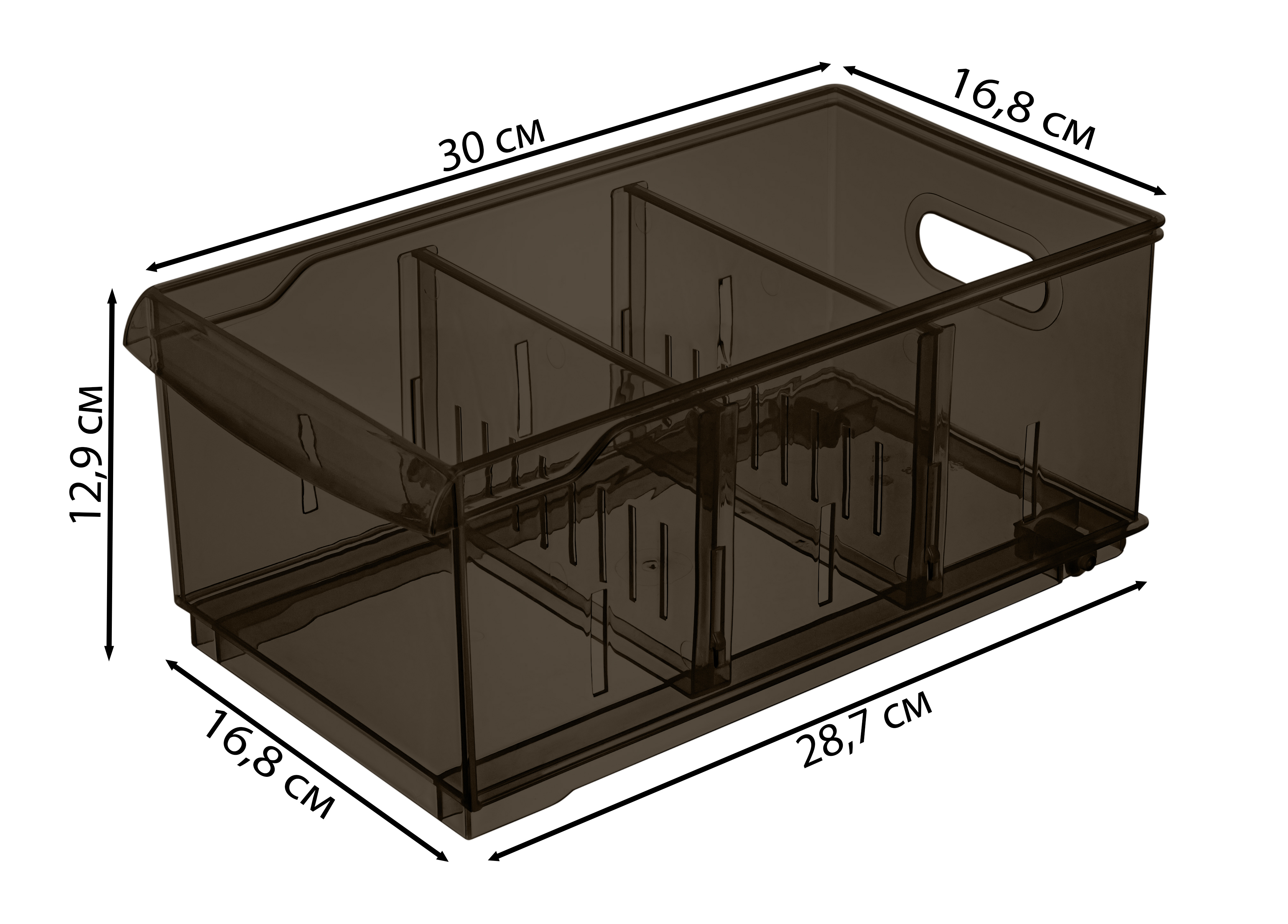 Изображение товара Контейнер для хранения Optima 16.5x12.9x30.5 см коричневый полипропилен