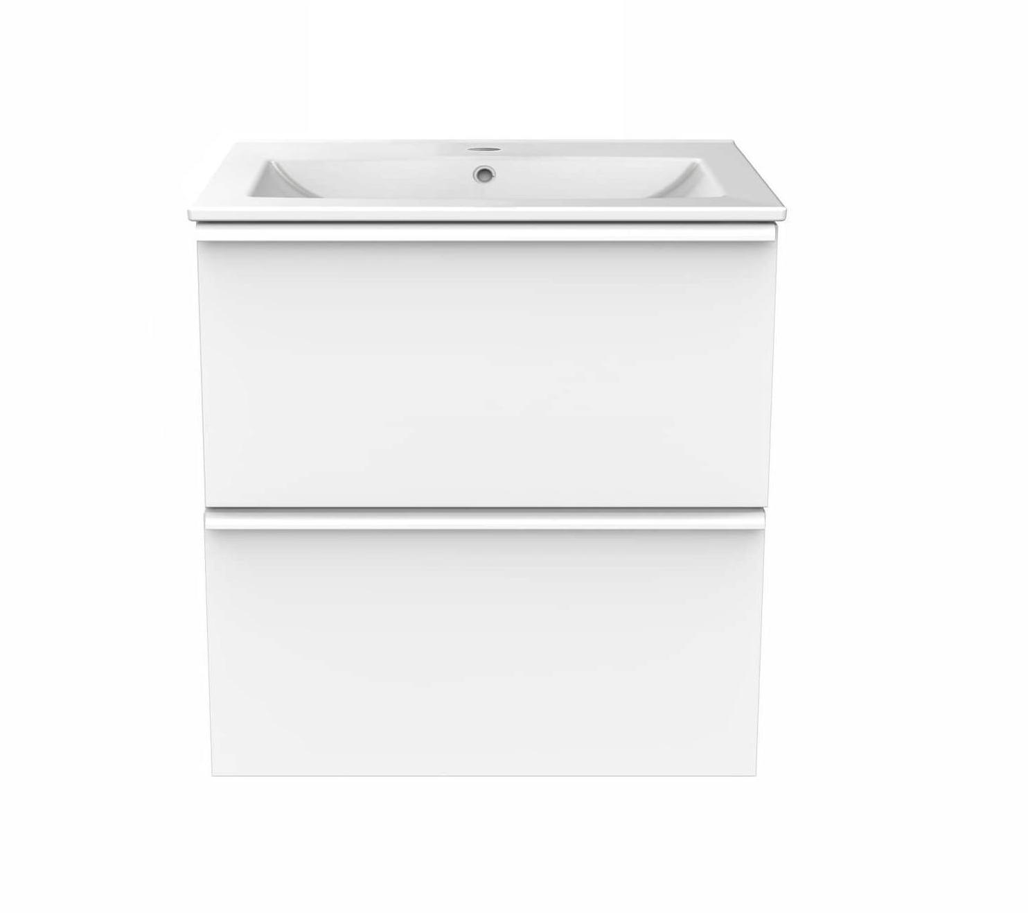 Изображение товара Тумба под раковину Aquaton Хюгге 1A280701HG2B0, подвесная, 59 см, 2 ящика, цвет белый матовый