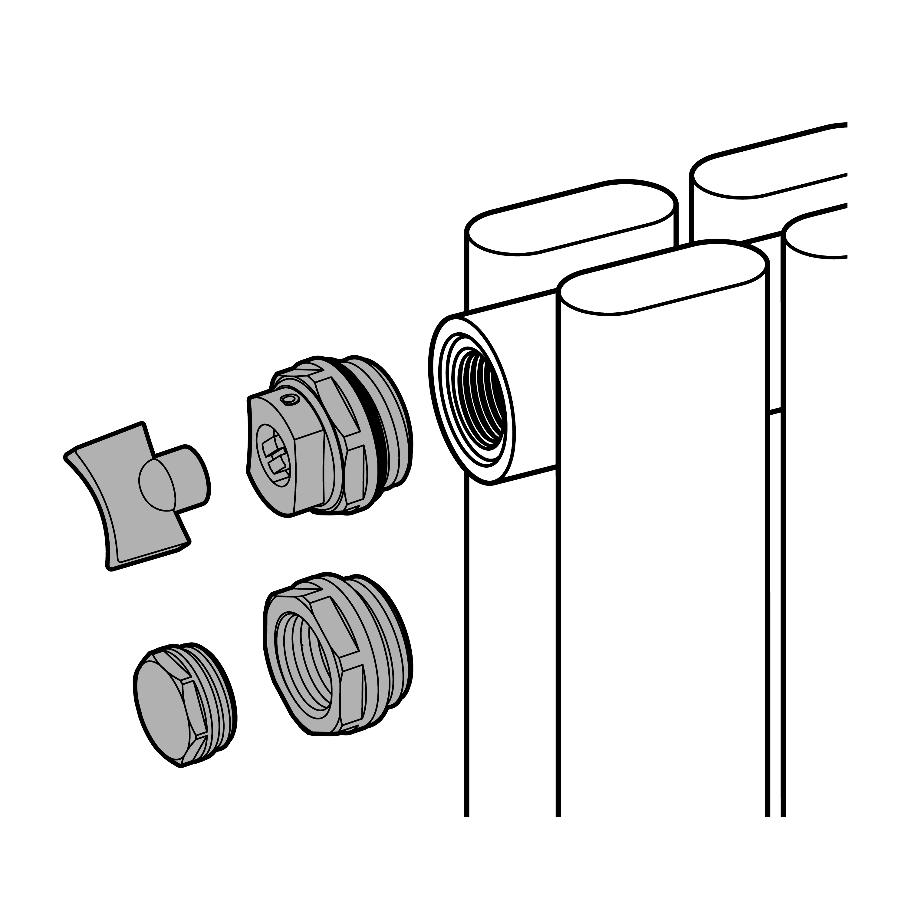 Монтажный комплект для радиатора Equation 1"x1/2" сталь белый - 2