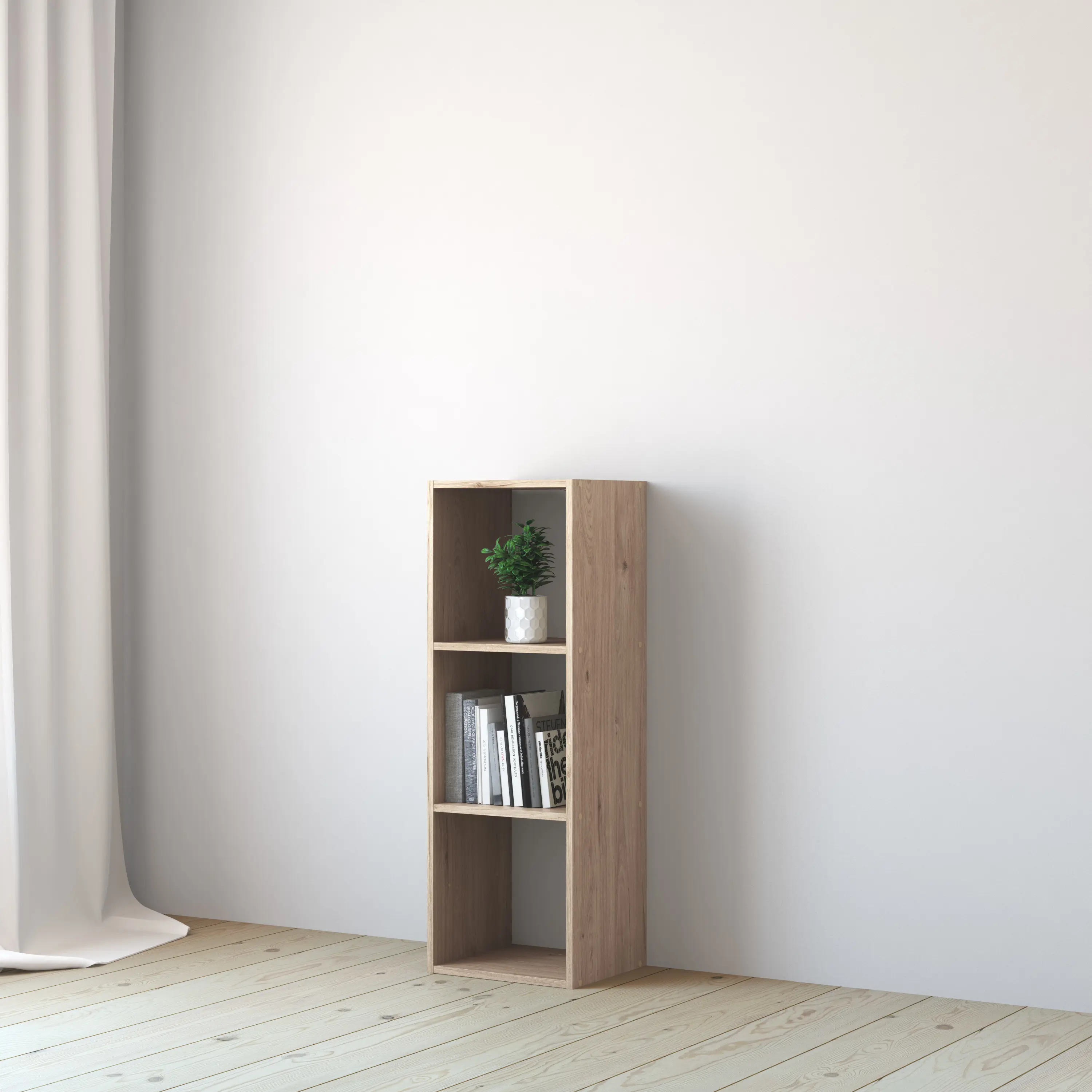 Стеллаж Spaceo KUB 3 секции 36x104.9x31.7 см ЛДСП цвет гикори джексон - 13