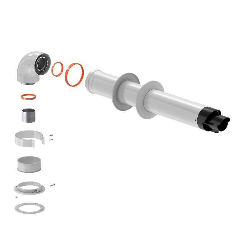 Изображение товара Комплект дымохода коаксиальный Royal Thermo D60/100 мм 0.9 м