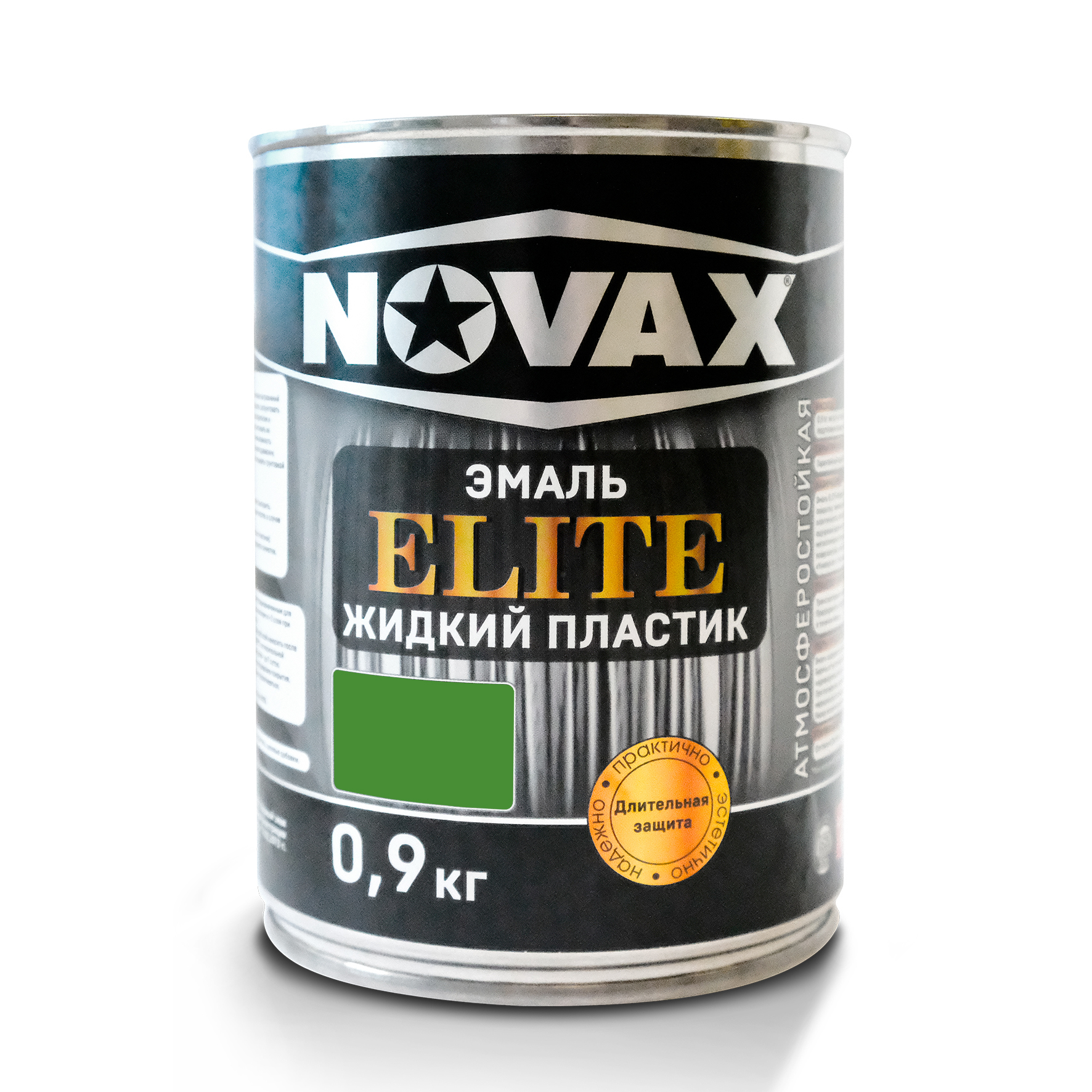 Изображение товара Эмаль Novax Elite Жидкий пластик цвет зеленый 0.9 кг