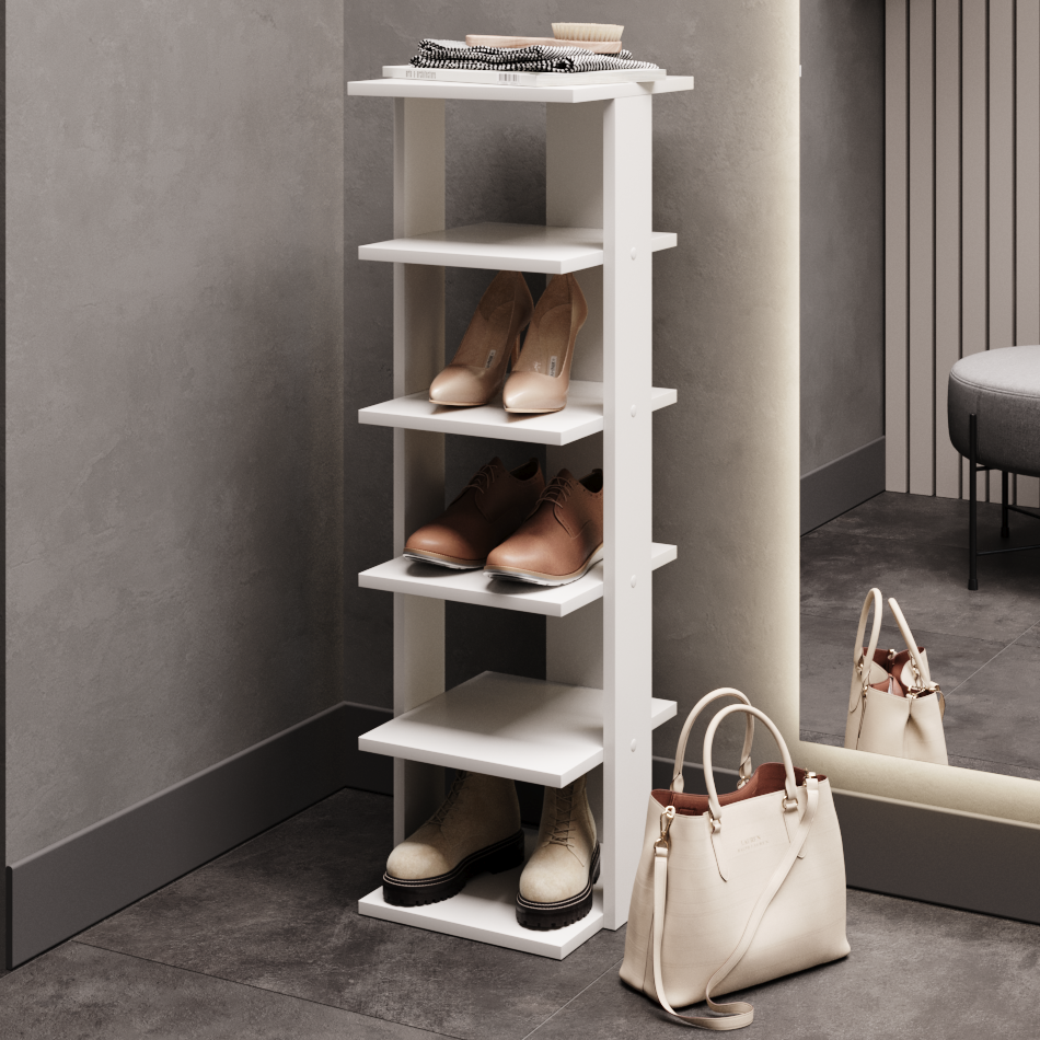 Изображение товара Стеллаж Граникум Илария 28.2x31.6 см белый ламинированный для обуви и мелочей