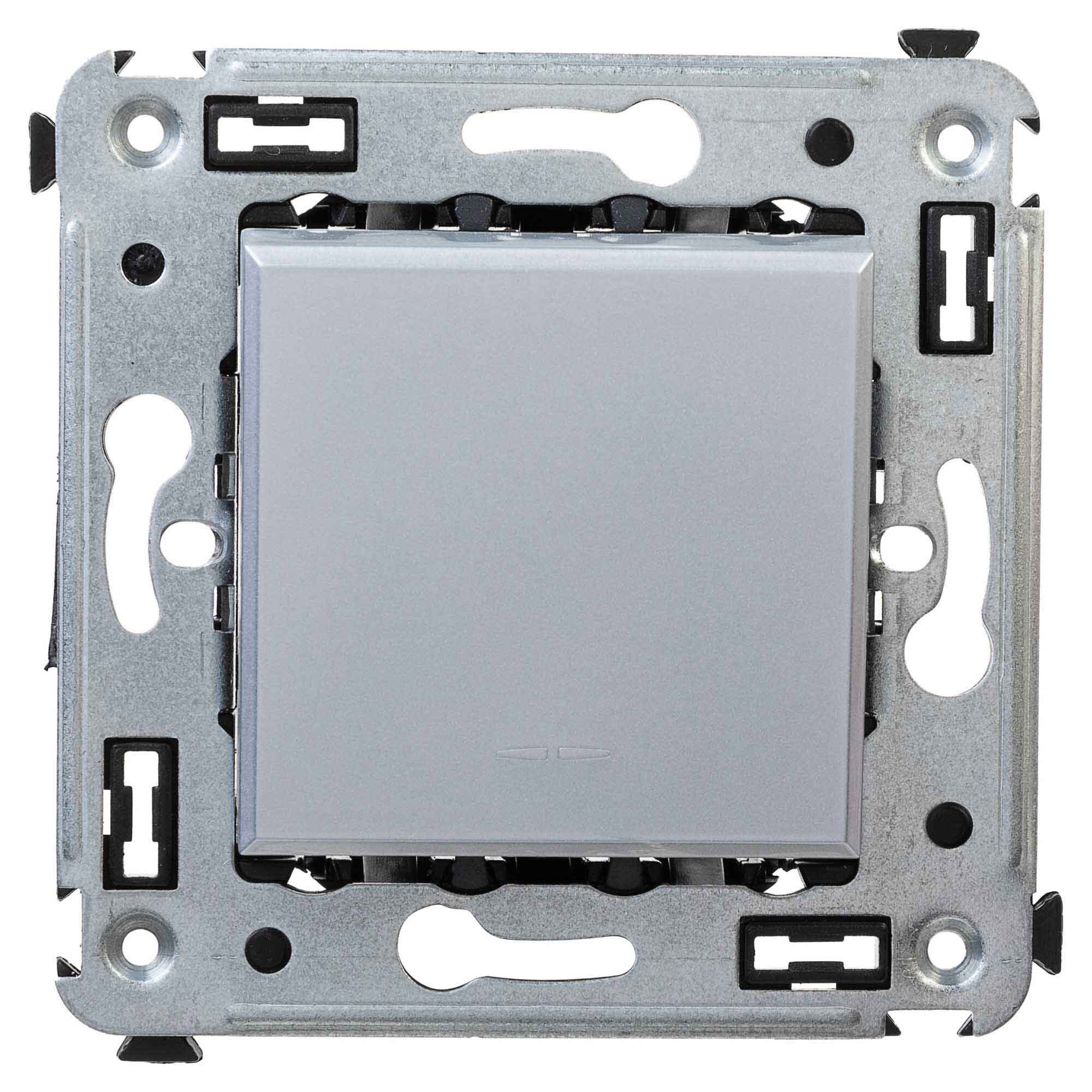 Изображение товара Инвертор встраиваемый Dkc Avanti 4404123 2 клавиши цвет закаленная сталь