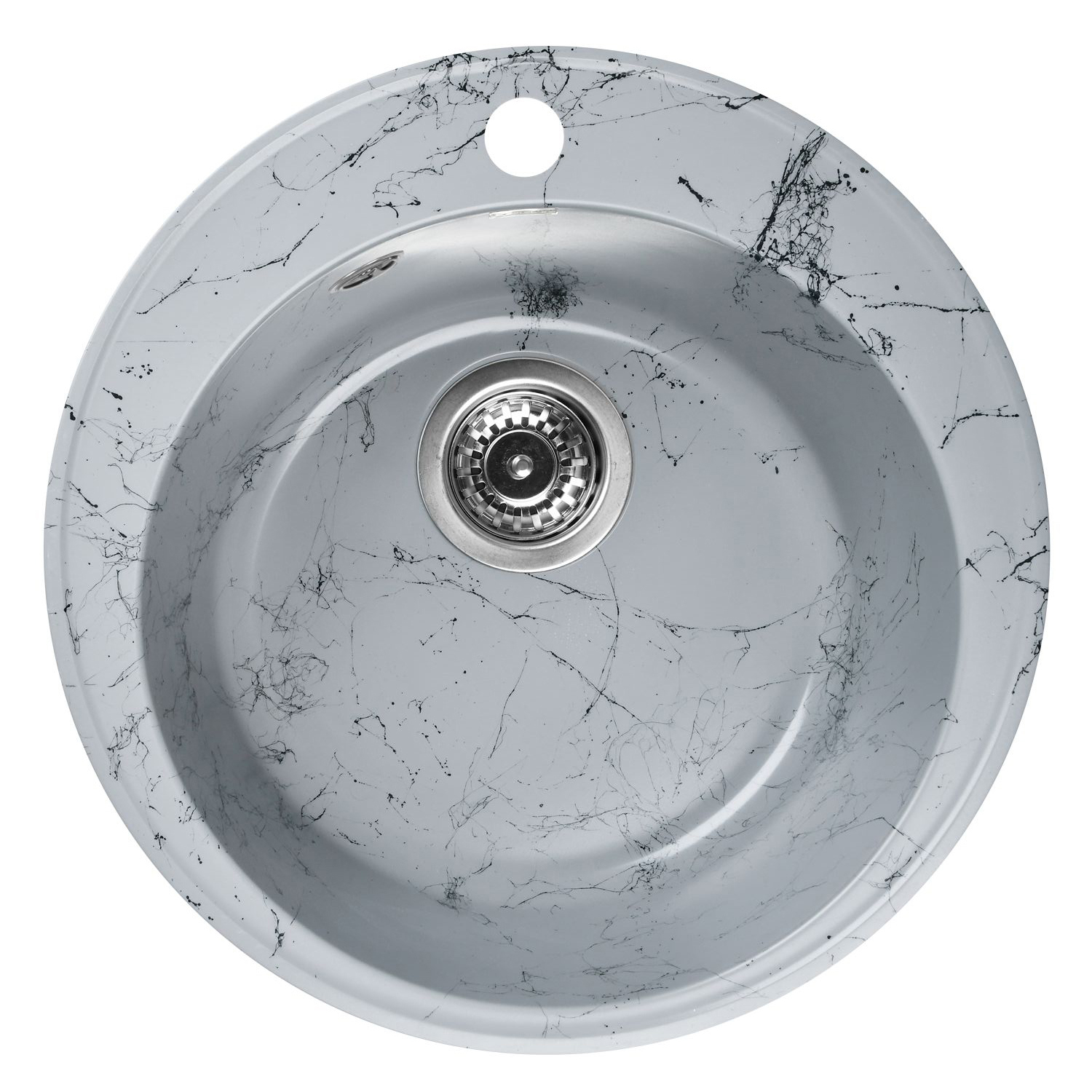 Изображение товара Мойка для кухни из искусственного камня WISENT WA05-16 серо-черный 475x475