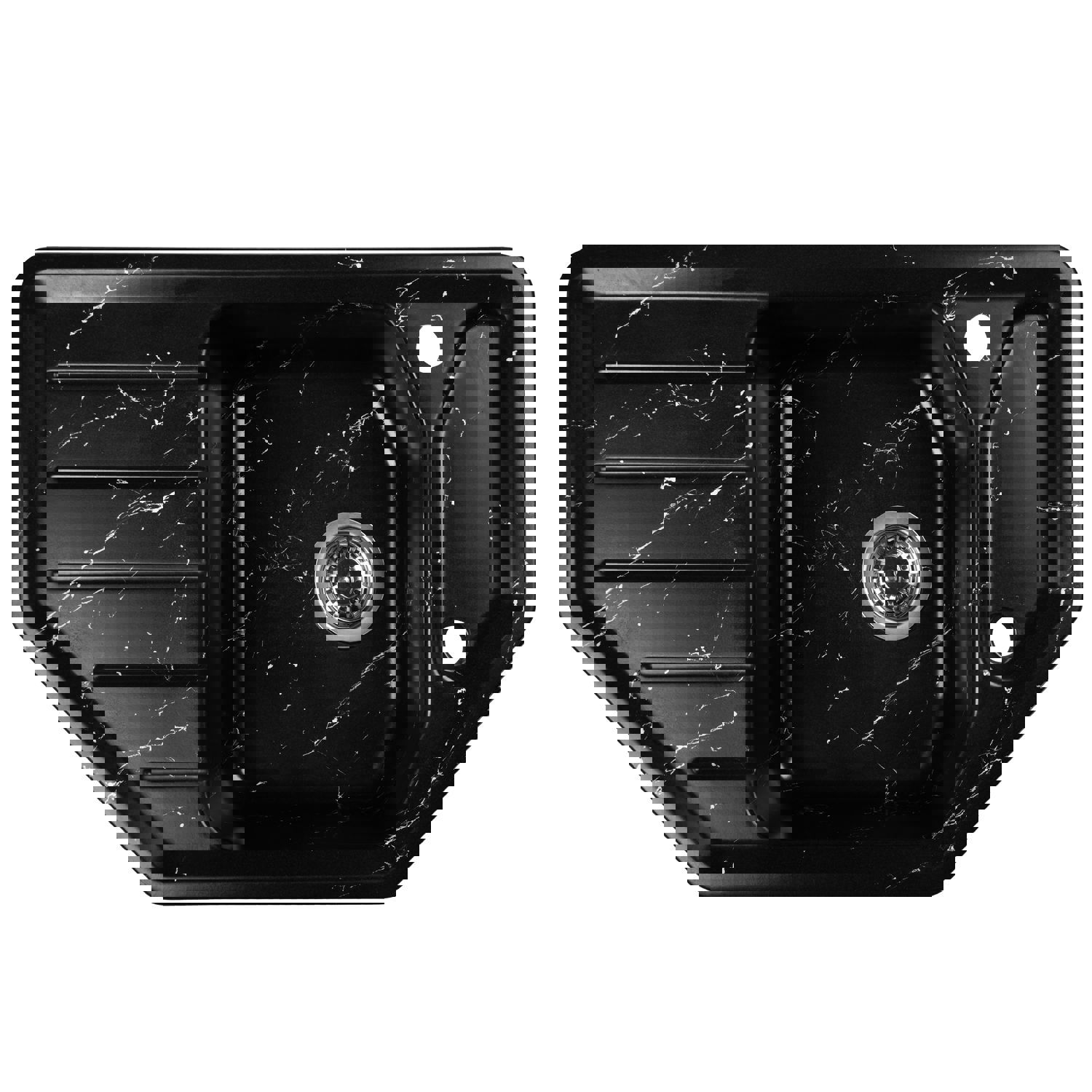 Изображение товара Мойка для кухни из искусственного камня Wisent WE08-11 черный мрамор 490x790