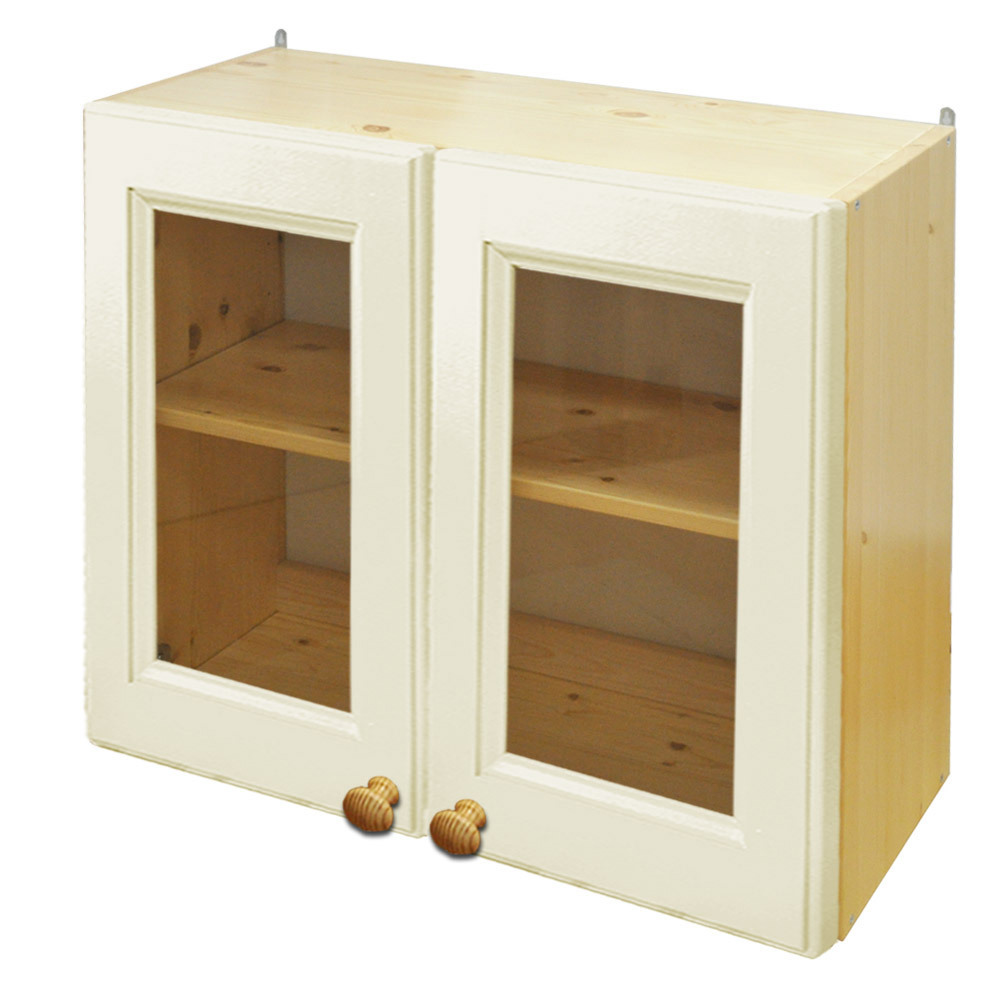 Изображение товара Навесной шкаф Дом мебели из сосны Весури 281 80x74x32 см, слоновая кость, натуральное дерево