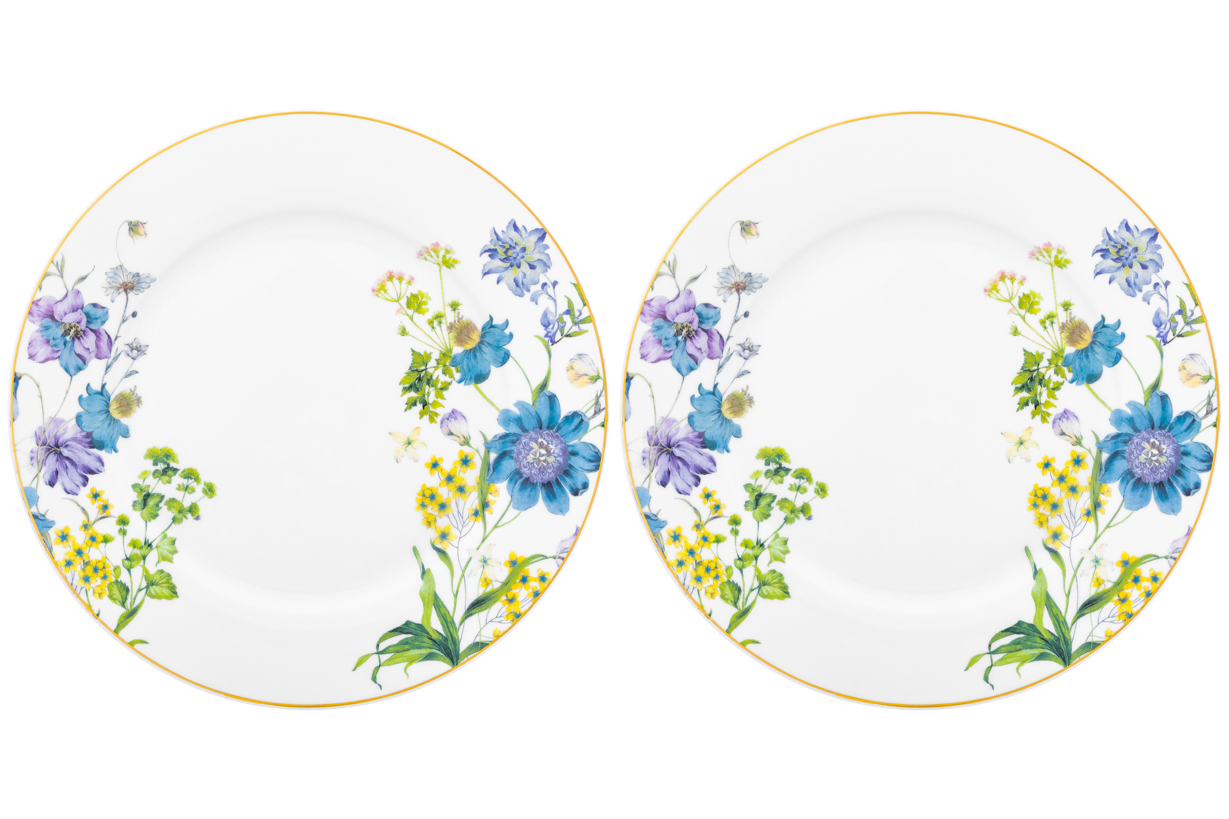 Изображение товара Набор сервировочных тарелок Elan Gallery Juliette 20.5 см фарфор с золотым окаймлением