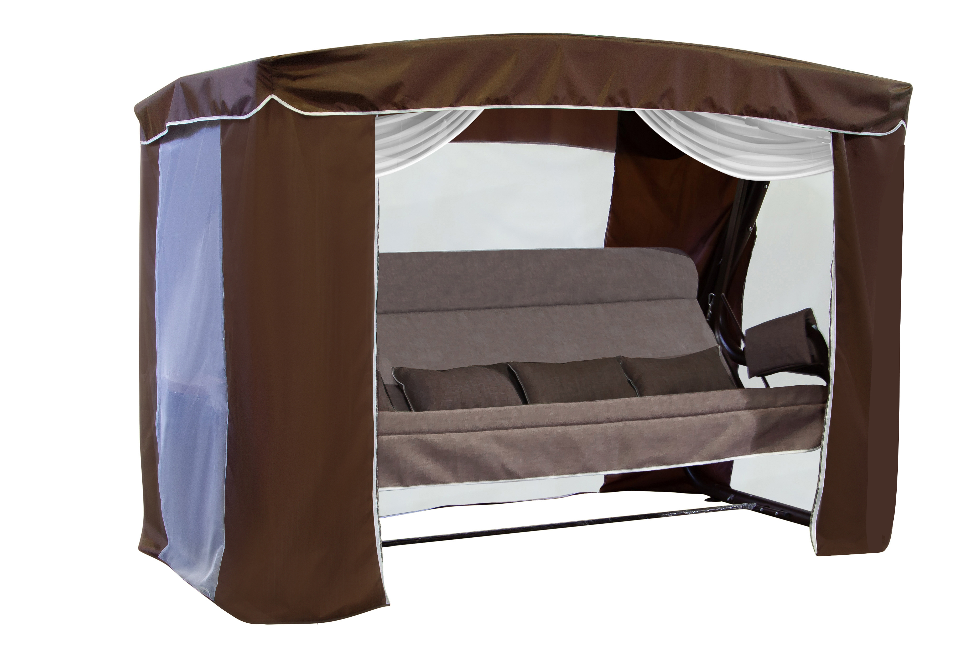 Изображение товара Качели садовые ZALGER GARDEN Амстердам 4 места до 400 кг с тентом и подушками