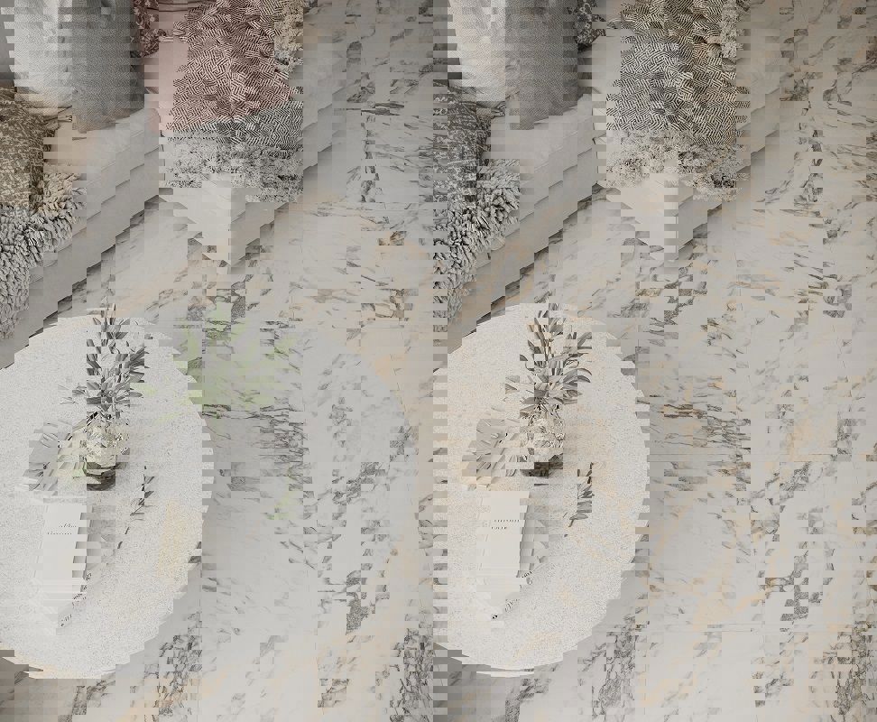 Изображение товара Керамогранит Laparet Calacatta Carve белый 60x60 см глянцевыйдля внутренней и наружной облицовки