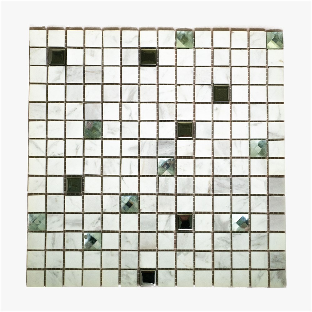 Изображение товара Декоративная мозаика Керамоград 30x30см серый/серебристый натуральный камень