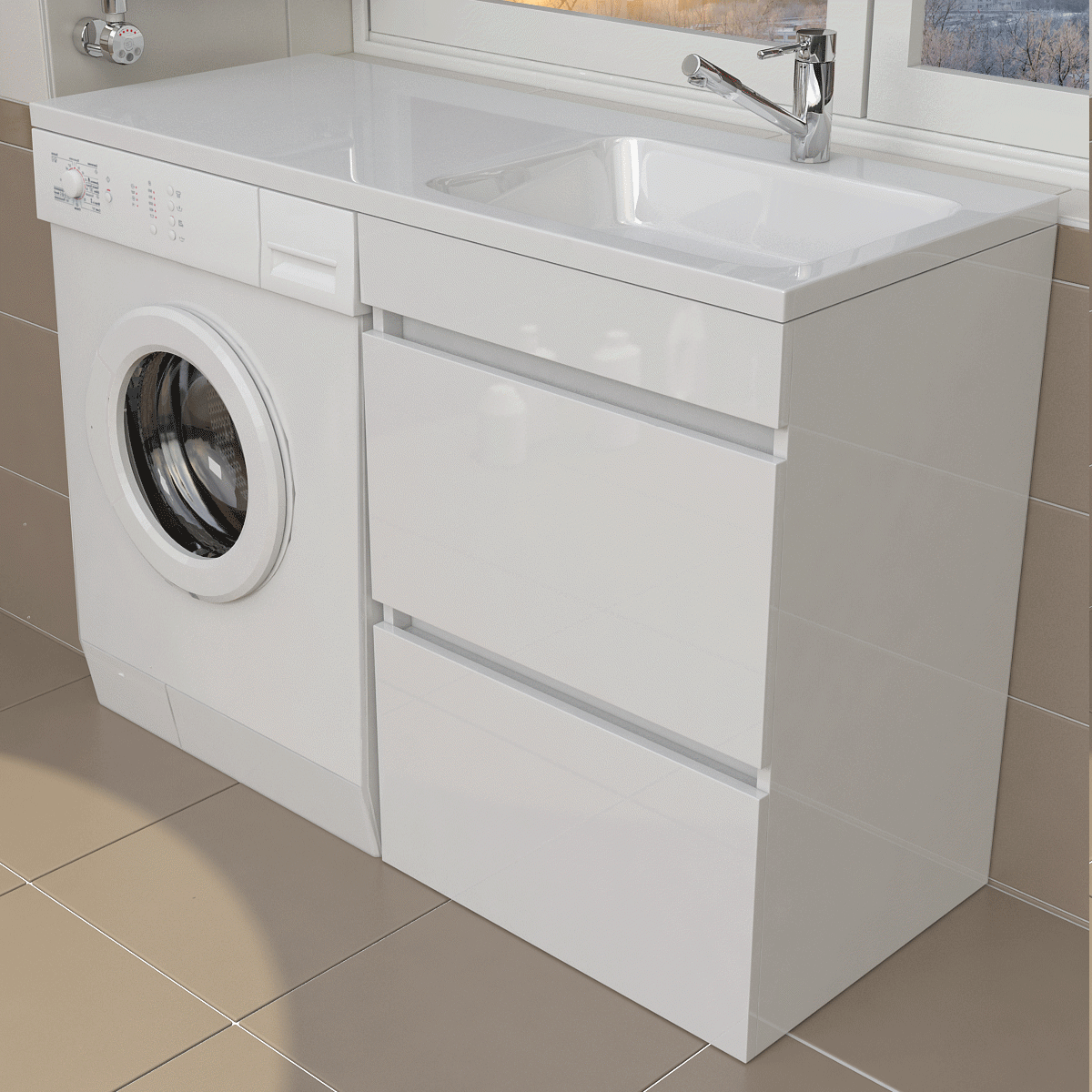 Тумба под раковину напольная Emmy Джерси jsy120kmlXr 120 см цвет белый ...