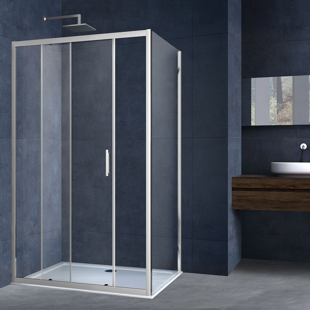Изображение товара Душевой уголок Vincea Альфа VSR-3AL8015CL прямоугольник 150x80см хромированный профиль эффект стекла прозрачный Изображение товара Душевой уголок Vincea Альфа VSR-3AL8015CL прямоугольник 150x80см хромированный профиль эффект стекла прозрачный