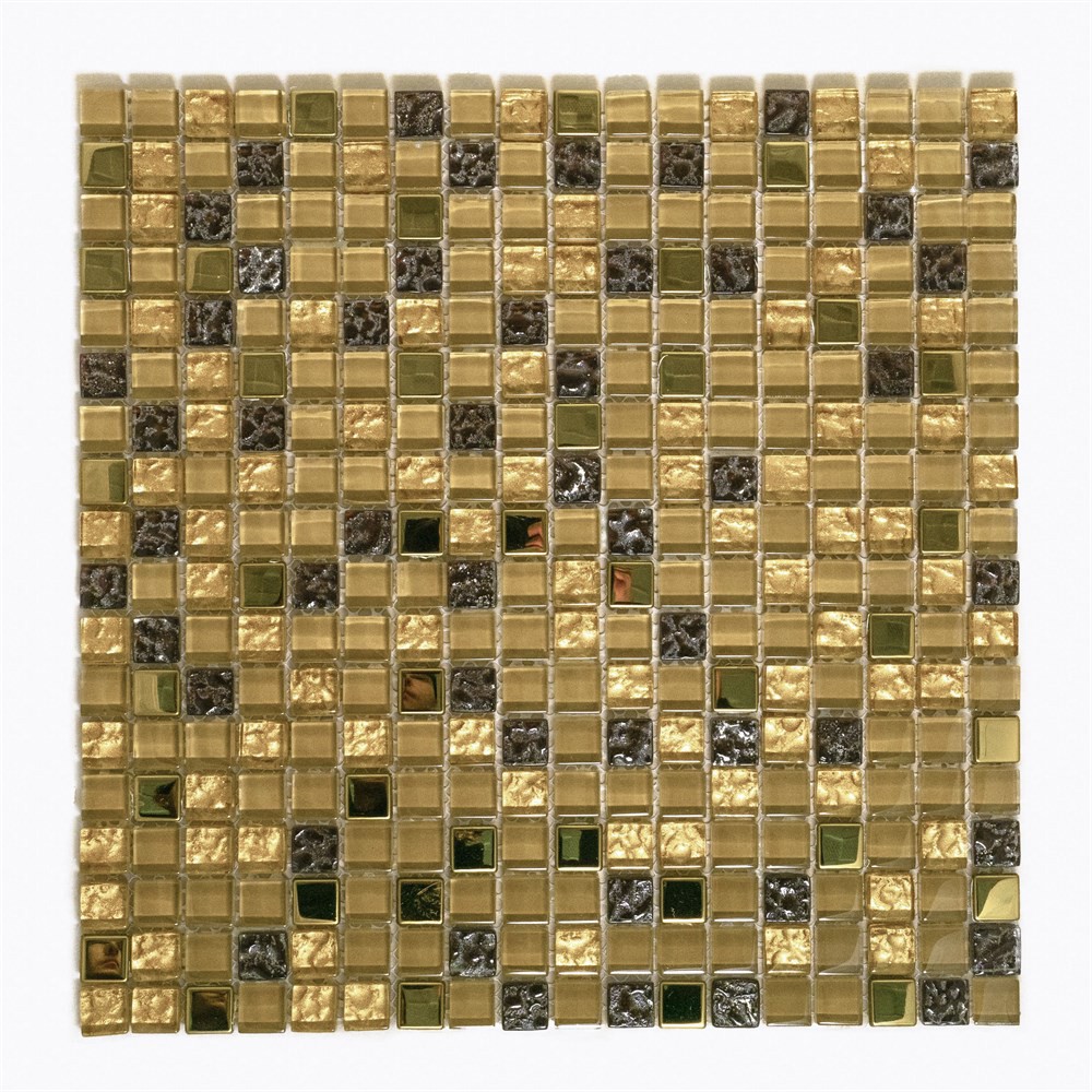 Изображение товара Декоративная стеклянная мозаика Керамоград 30x30 см коричневая для интерьеров и наружных работ