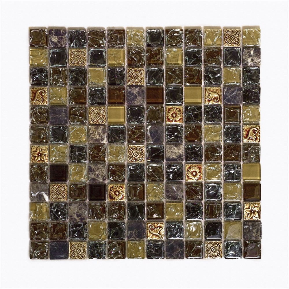 Изображение товара Декоративная мозаика Керамоград 30x30 см коричневая глянцевая для интерьера и наружных работ