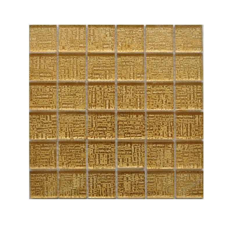 Изображение товара Стеклянная мозаика Керамоград 30.4x30.4 см жёлтая/золотая