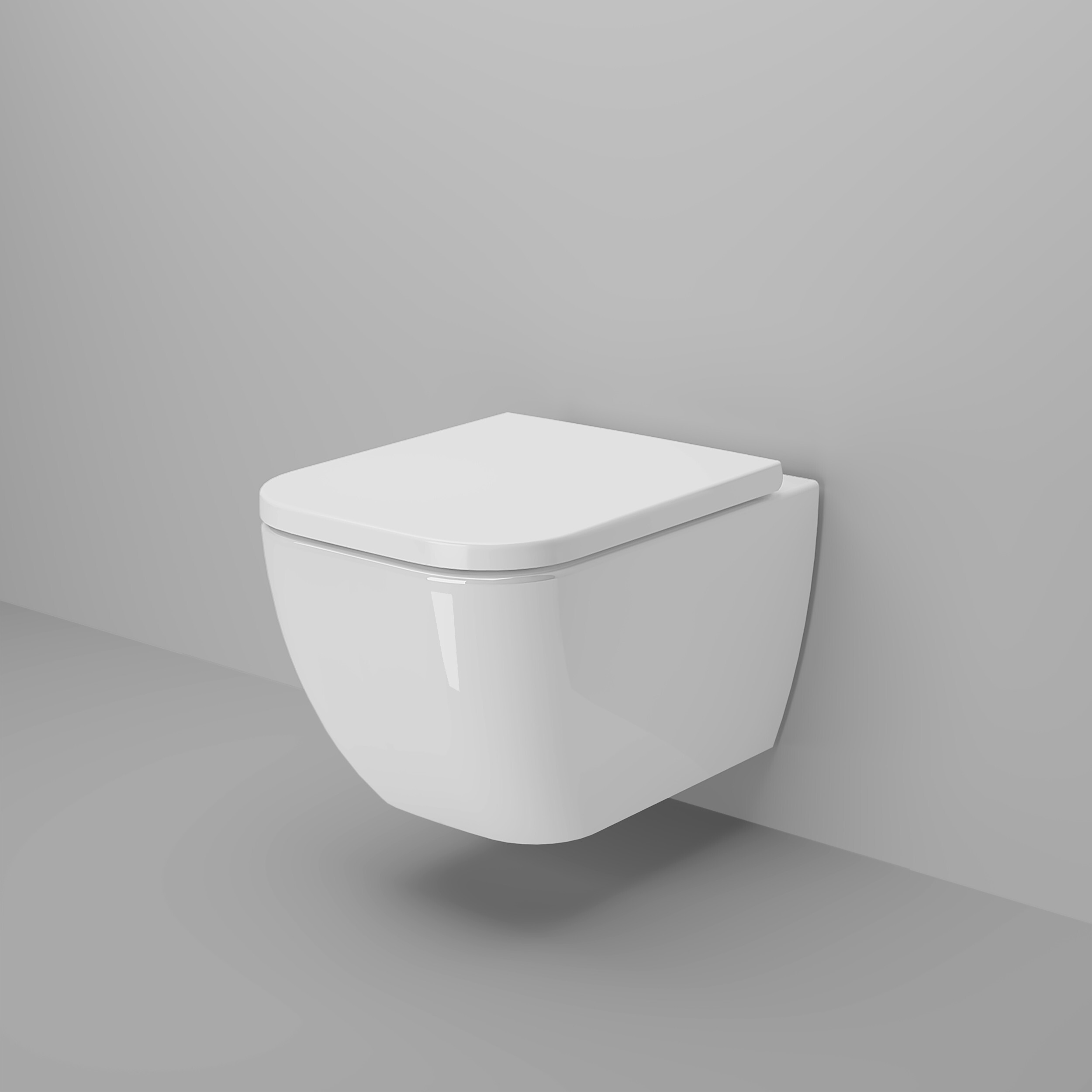 Изображение товара Унитаз подвесной Ambassador 243K19002RS безободковый с сиденьем микролифт