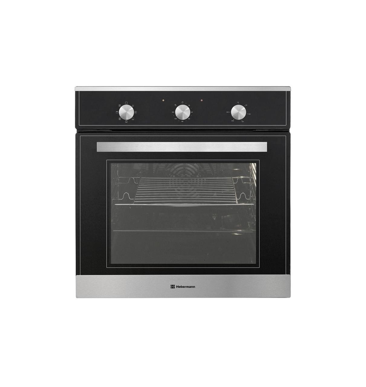 Изображение товара Электрический встраиваемый духовой шкаф Hebermann HBBO 6007.1 X 59.5x59.5x53 см цвет серый металлик/черный