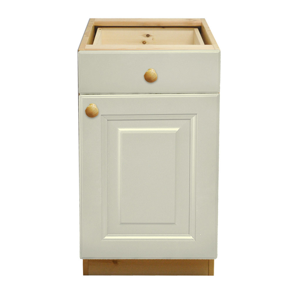 Изображение товара Напольный шкаф Весури из массива сосны с ящиком и фасадами из слоновой кости