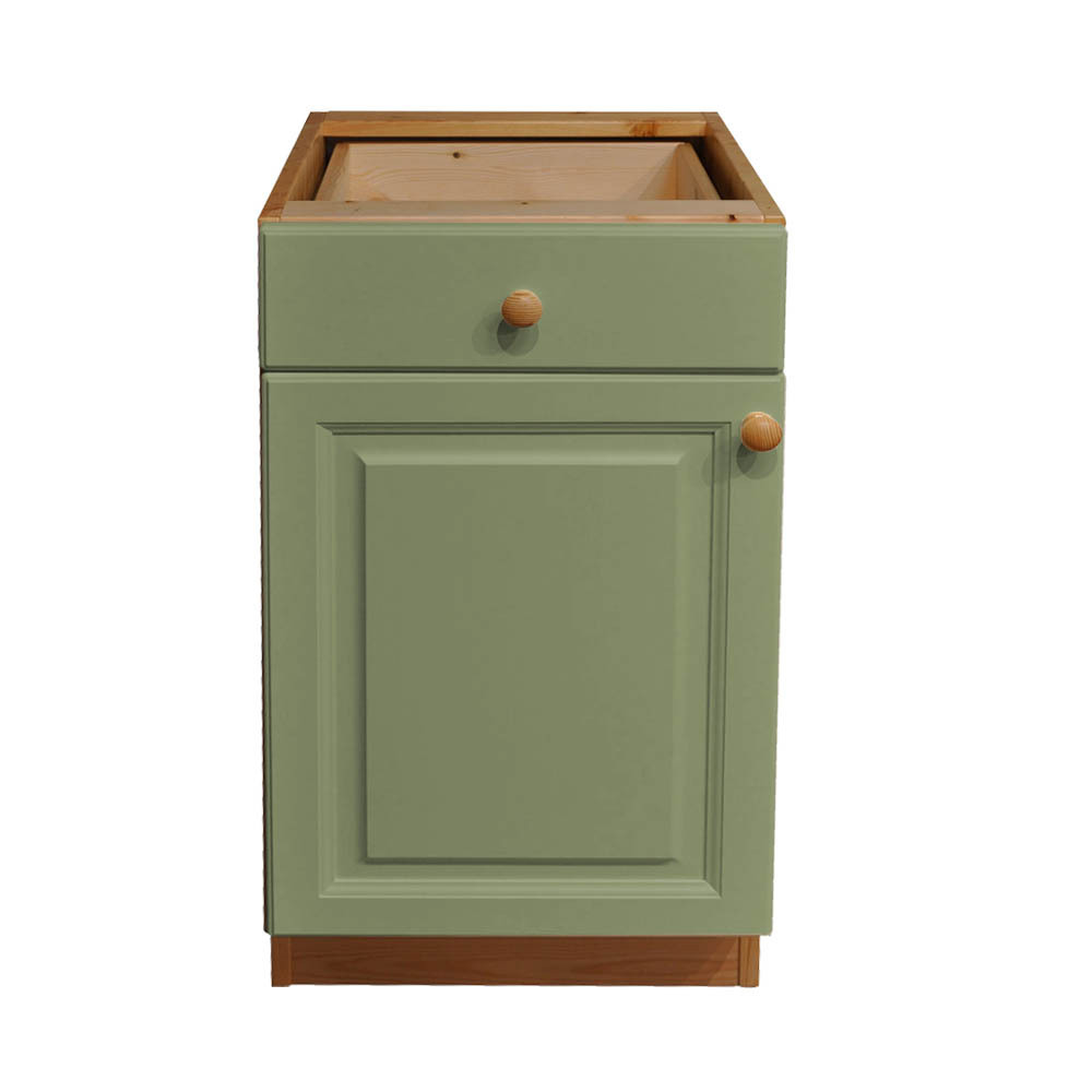 Изображение товара Напольный шкаф Весури из сосны с ящиком и фасадами олива 45x85x50 см