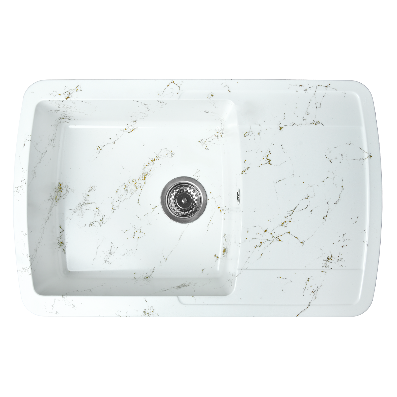 Изображение товара Мойка для кухни из искусственного гранита Wisent WB29-13 белый мрамор 50x78