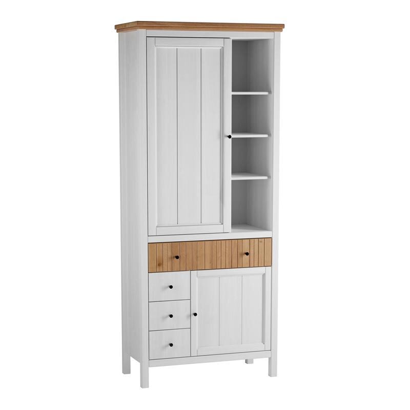 Изображение товара Шкаф распашной Дом мебели из сосны 86x201x44 см белый антик сканди коллекция