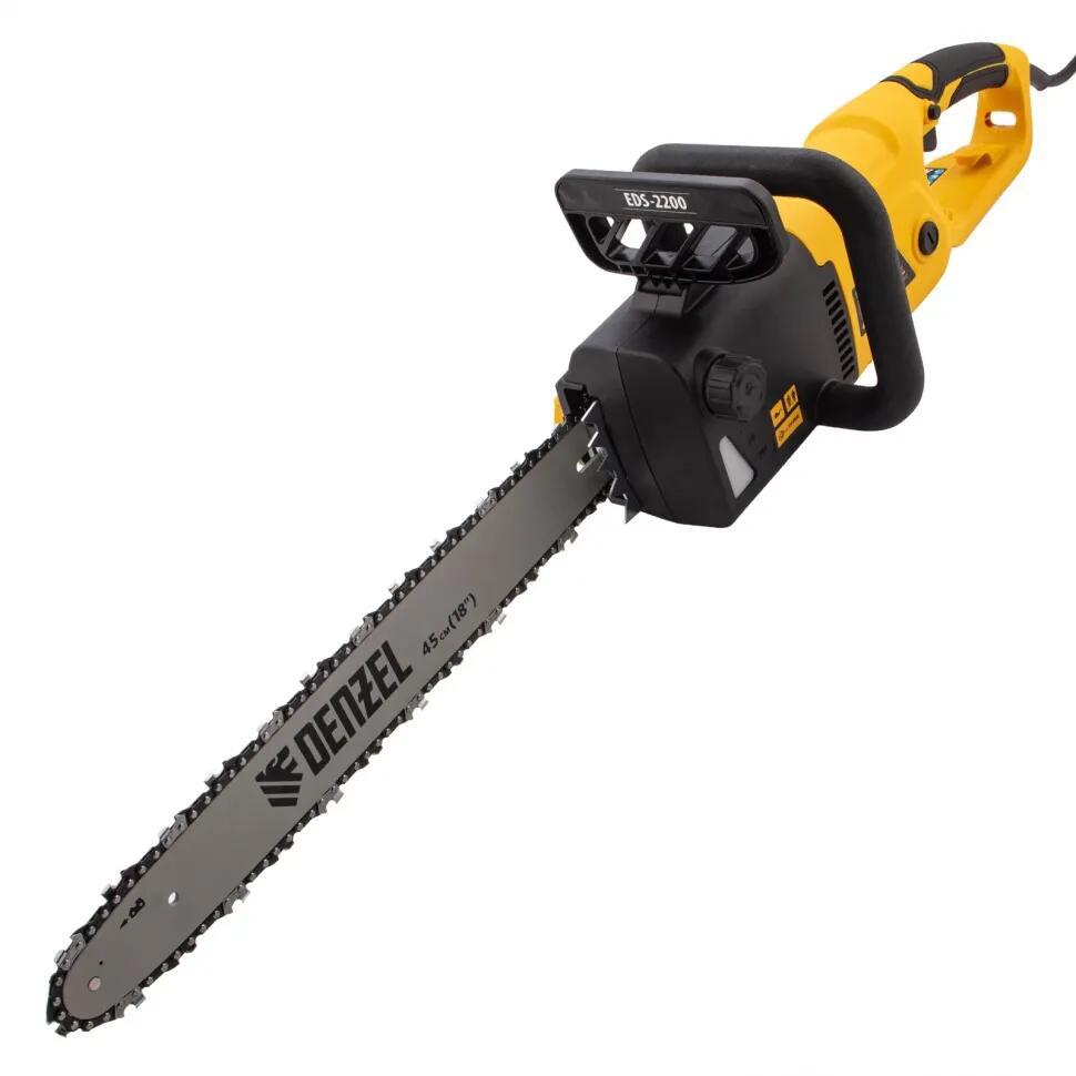 Изображение товара Электропила Denzel EDS-2200 2200 Вт 45 см цепная пила с автоматической смазкой