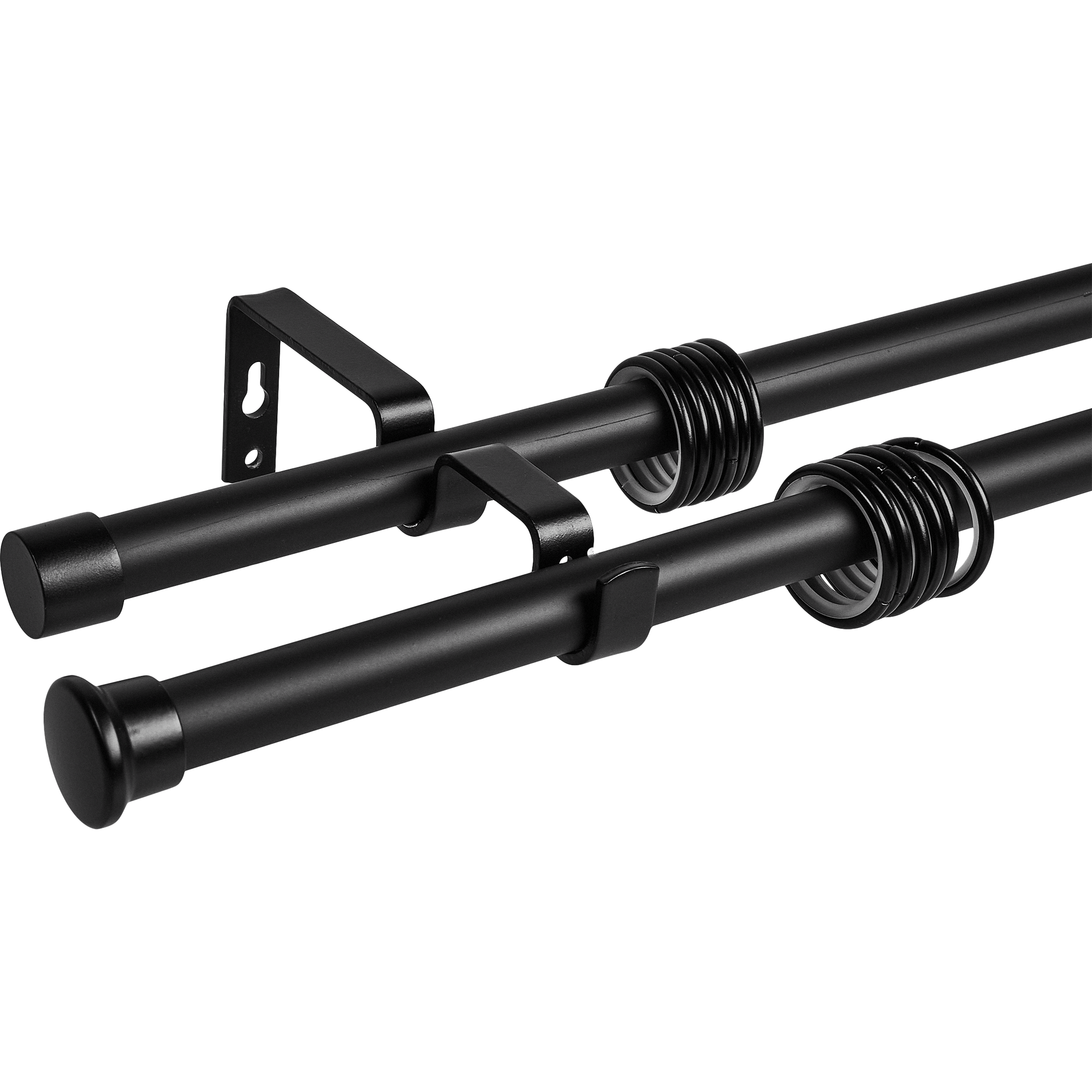 Карниз двухрядный раздвижной d19/16 мм 180-360 см металл цвет матовый черный