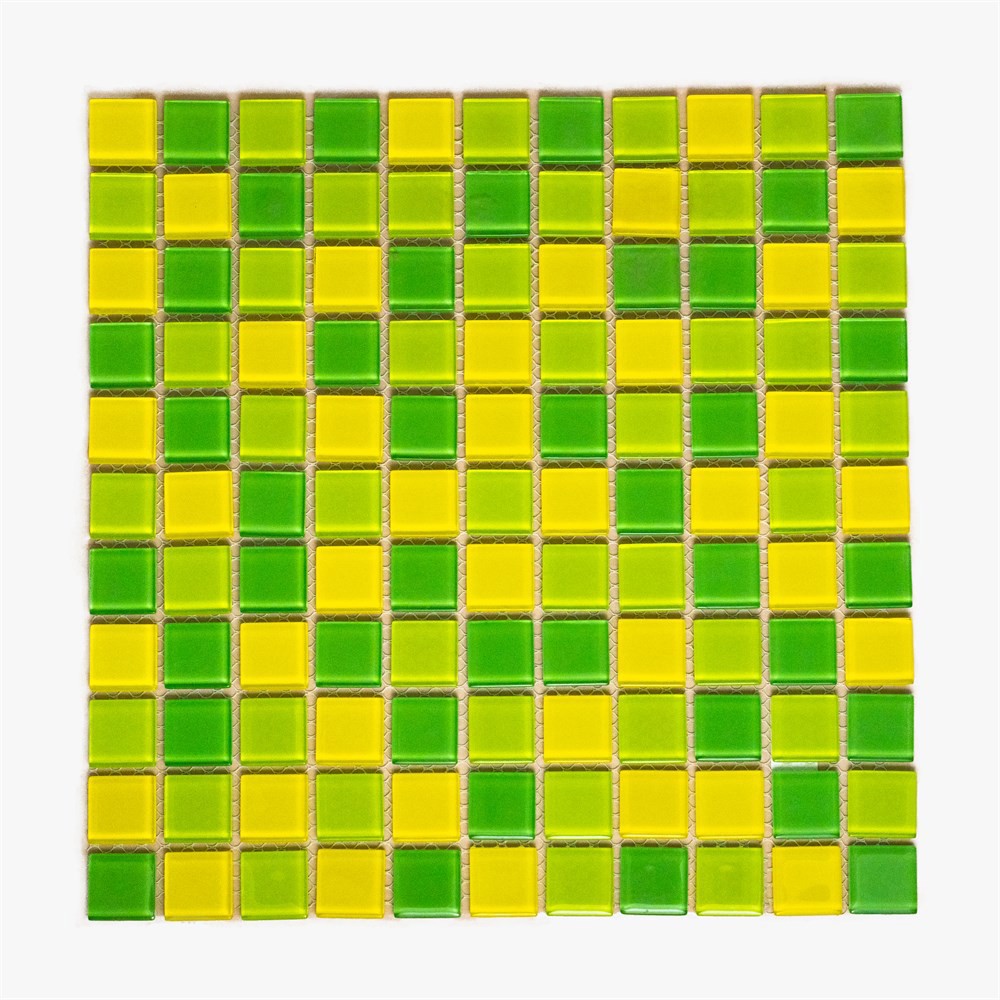 Изображение товара Декоративная стеклянная мозаика Керамоград 30x30 см зеленый для интерьера и внешних работ